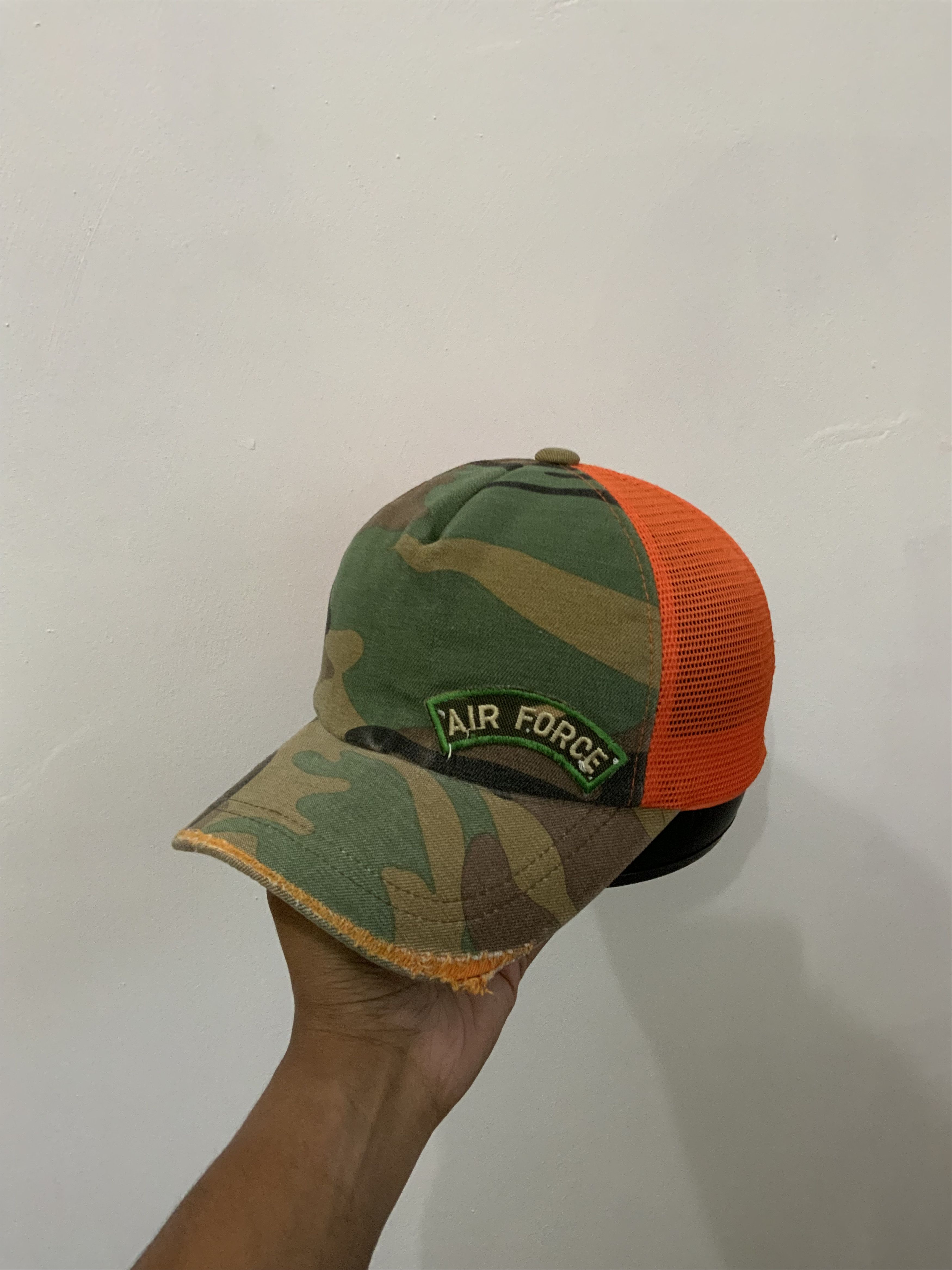 Vintage Air Force Camo Woodland Bondage Trucker Hat Size ONE SIZE - 2 Thumbnail