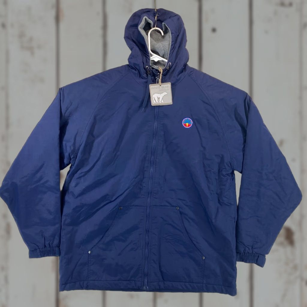 Vintage New NWT White Bear Clothing Company Blue Full Zip Hooded Fleece Lined Coat Med Mens Size US M / EU 48-50 / 2 - 1 Thumbnail