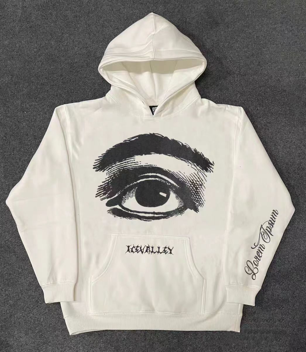 Japanese Brand × Vintage White eye print vintage cotton hoodie Size US L / EU 52-54 / 3 - 1 Thumbnail