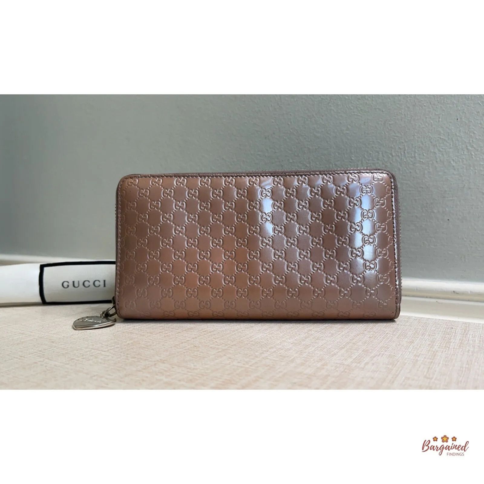 Gucci GUCCI Pink Metallic Microguccissima Zip Around Heart Wallet Size ONE SIZE - 2 Thumbnail