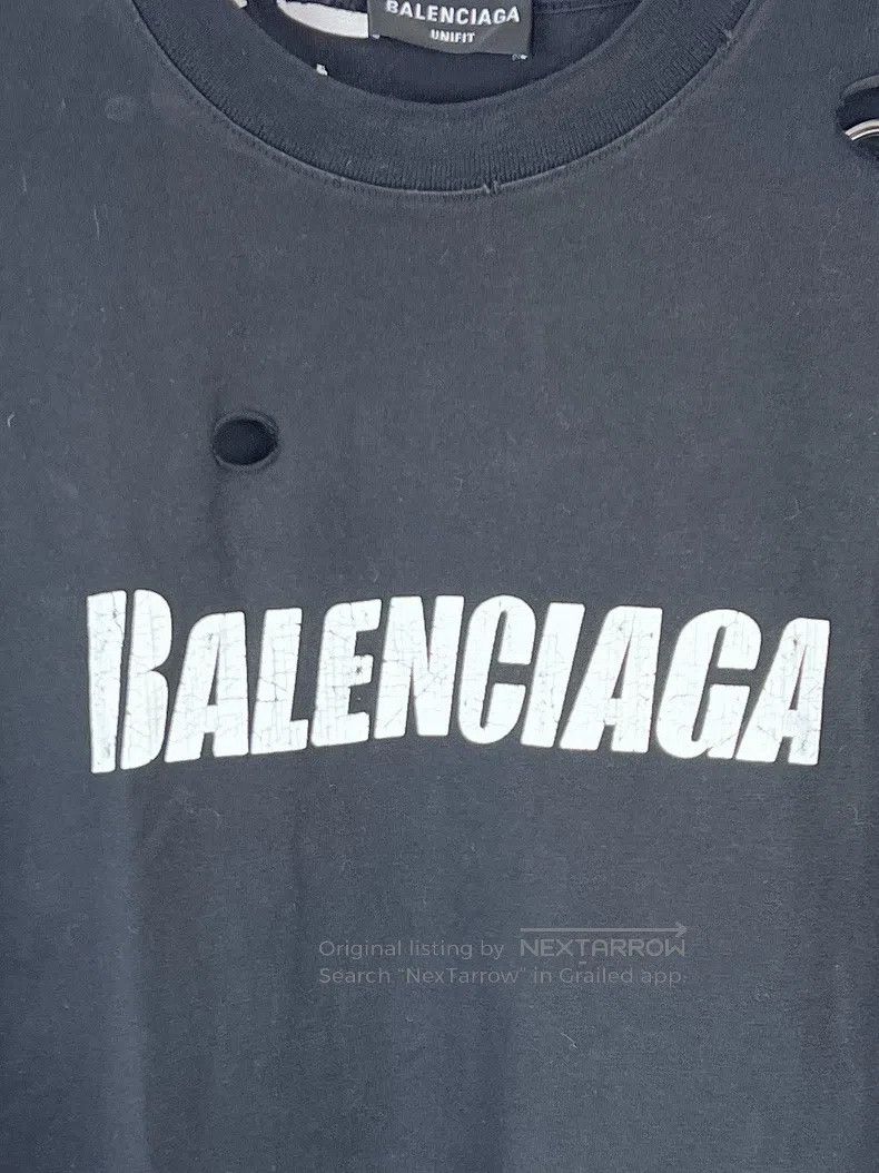 Balenciaga Balenciaga Big Ripped Hole Short Sleeve Black Size US XXS / EU 40 - 6 Thumbnail
