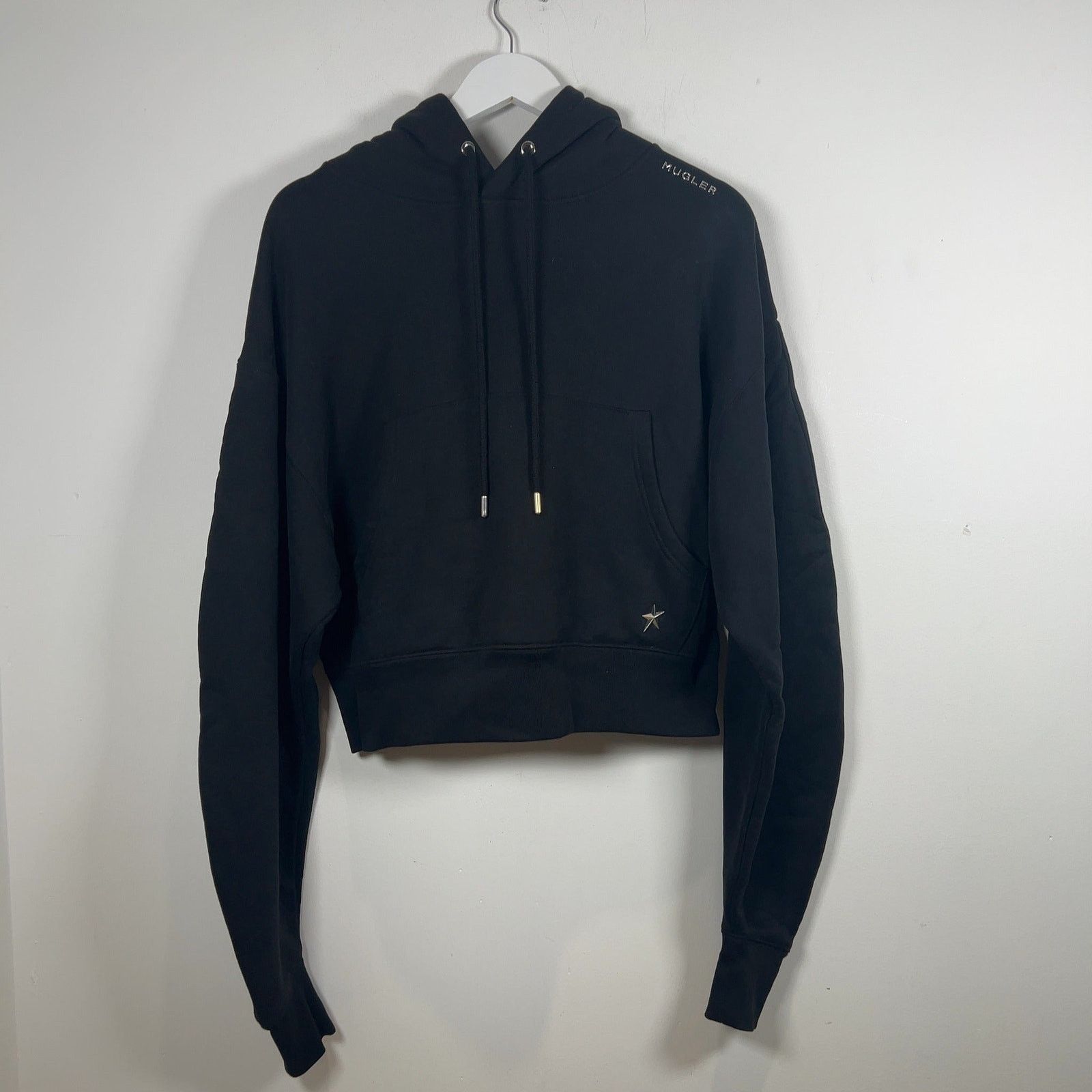 Mugler Mugler Metal Logo Cropped Hoodie Size US M / EU 48-50 / 2 - 1 Thumbnail