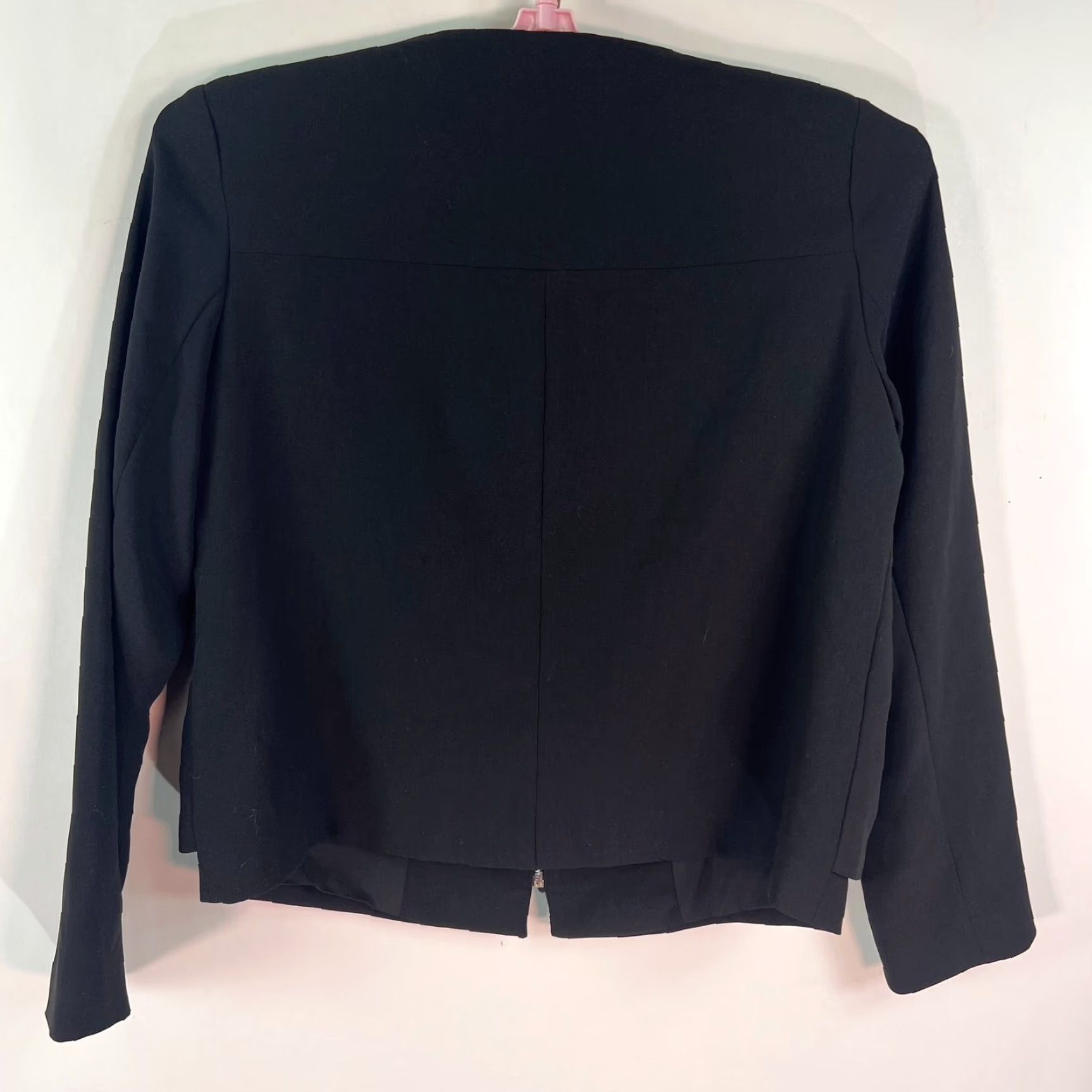 Vintage Gibson Blazer Medium Black Zip Front Silver Trim Womens Size M / US 6-8 / IT 42-44 - 7 Thumbnail
