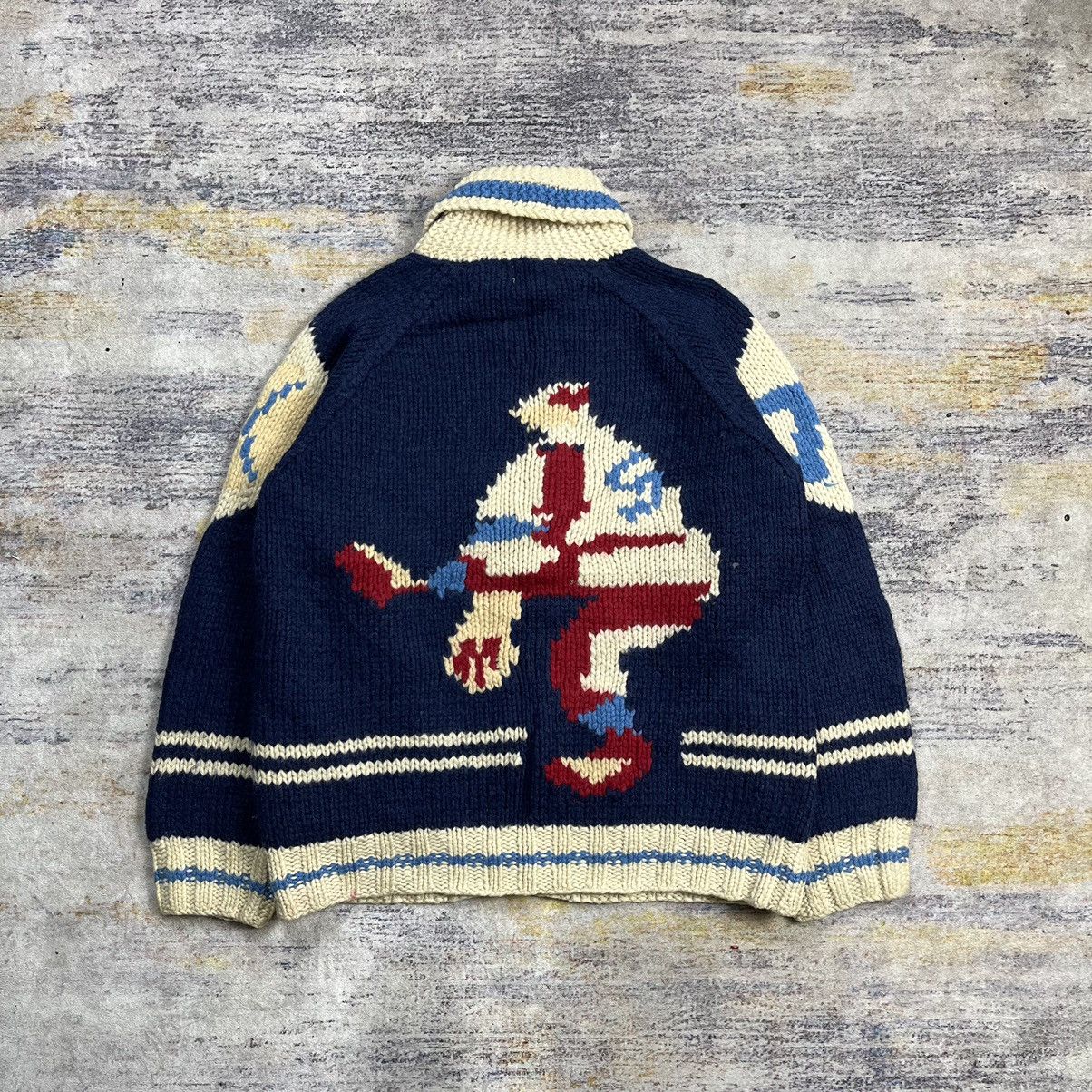 Japanese Brand × Vintage Vintage 90s Sweet-Orr shawl collar cowichan knit sweater Size US M / EU 48-50 / 2 - 1 Thumbnail