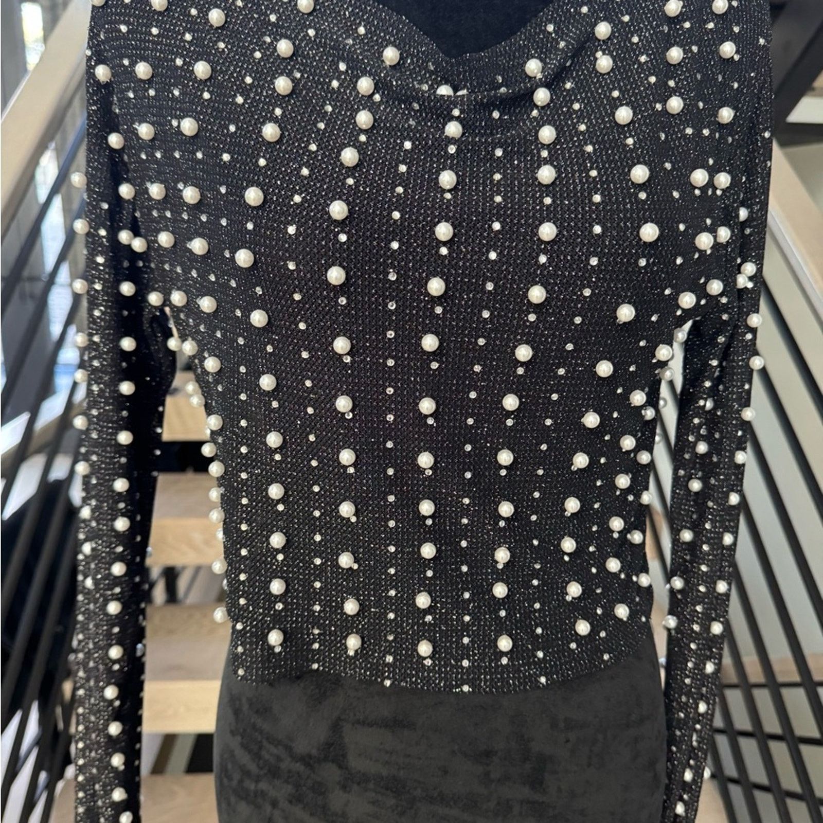 Other New Elegant Black Beaded Women's Pearl Top size XS Size XS / US 0-2 / IT 36-38 - 6 Thumbnail