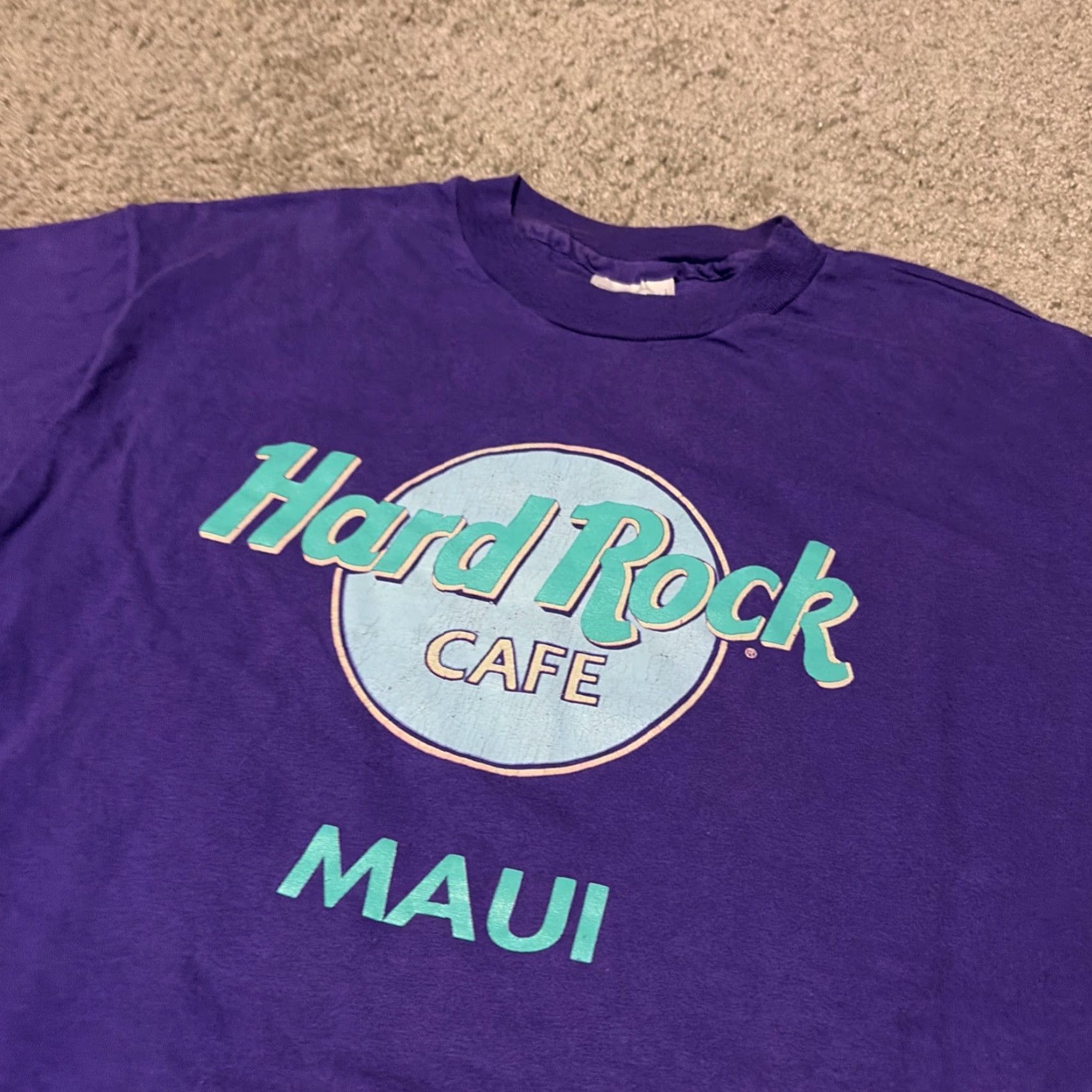 Hard Rock Cafe VINTAGE 90s Hard Rock Cafe Maui Hawaii Purple Tourist Vacation T-Shirt Large Size US L / EU 52-54 / 3 - 3 Thumbnail