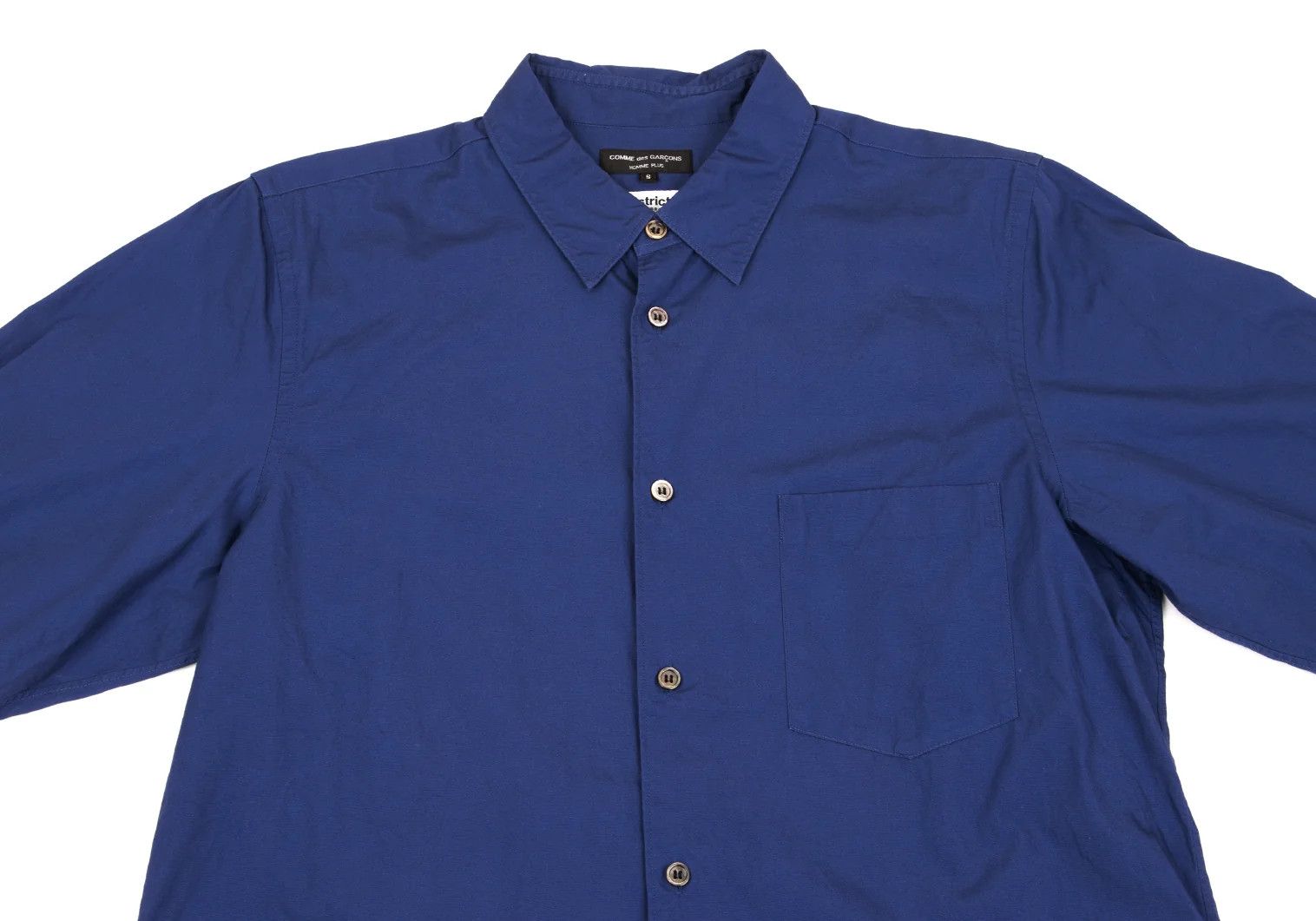 Comme des Garcons Homme Plus Cotton Regular Collar Long Sleeve Shirt Blue S Size US S / EU 44-46 / 1 - 2 Thumbnail