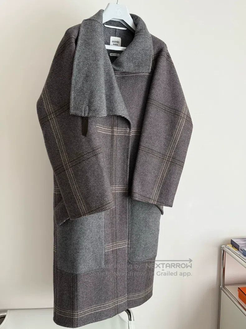 Hermes Hermes Women's 100% Cashmere Plaid Overcoat Size XXS / US 00 / IT 34 - 3 Thumbnail