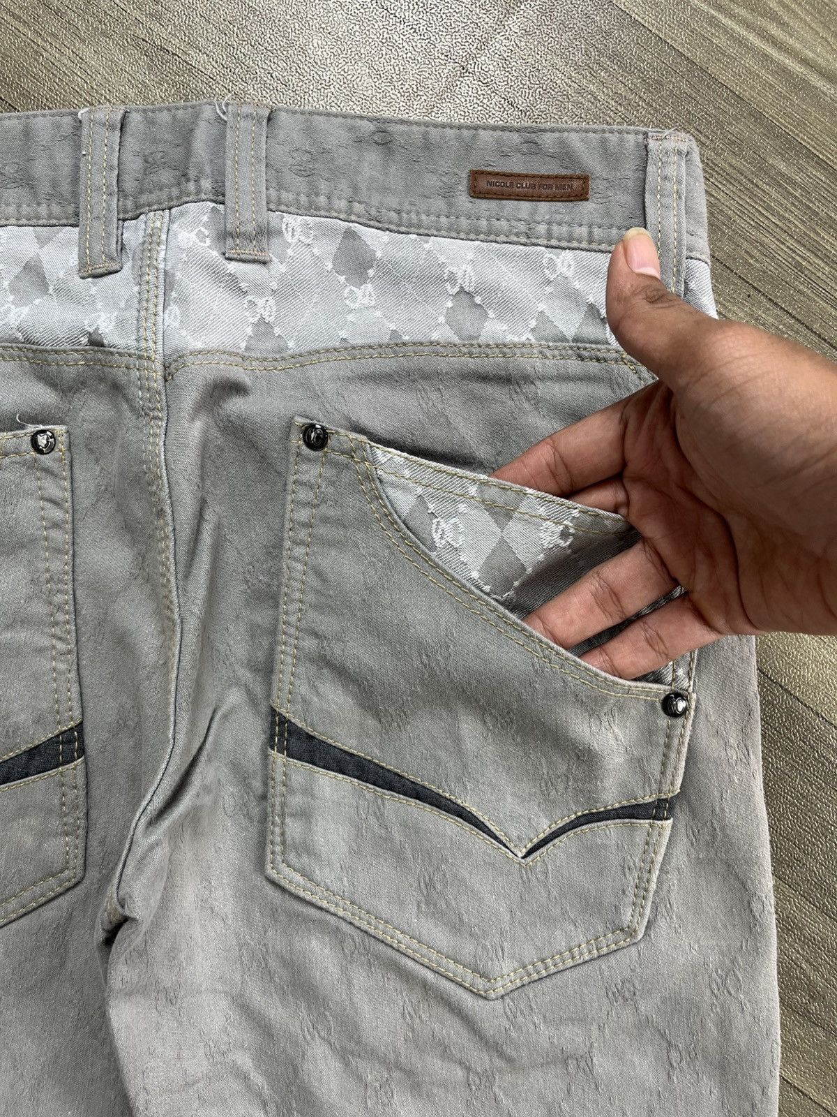 Nicole Club 2000s Nicole For Men Stretchabke Bootcut Fleur Flared Jeans Size US 30 / EU 46 - 13 Thumbnail