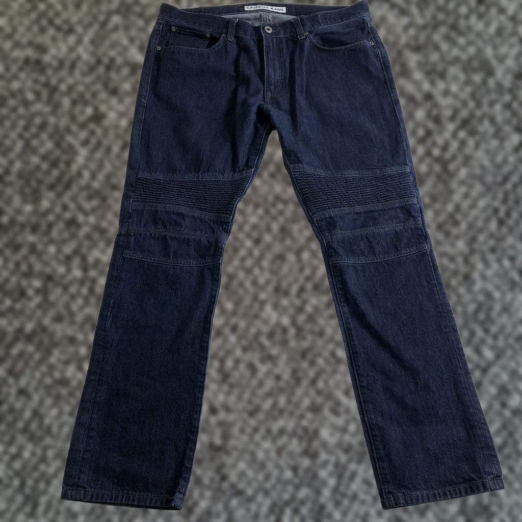 Express Express Jeans Slim Fit Skinny Leg Moto Denim 36x32 Blue Men’s Regular Stretch Pockets Zipper Logo Denim Size US 36 / EU 52 - 1 Thumbnail