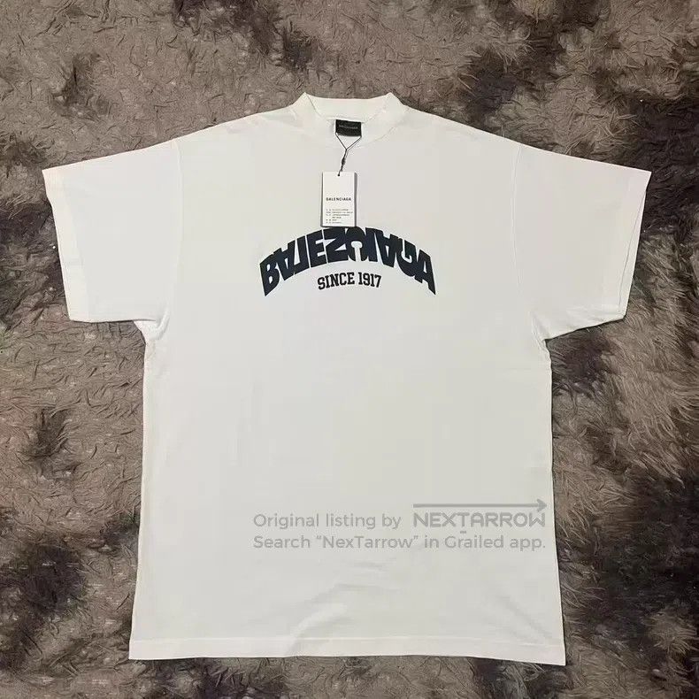 Balenciaga Balenciaga Embroidered Reversed Letter Logo Short Sleeve T Size US M / EU 48-50 / 2 - 1 Thumbnail