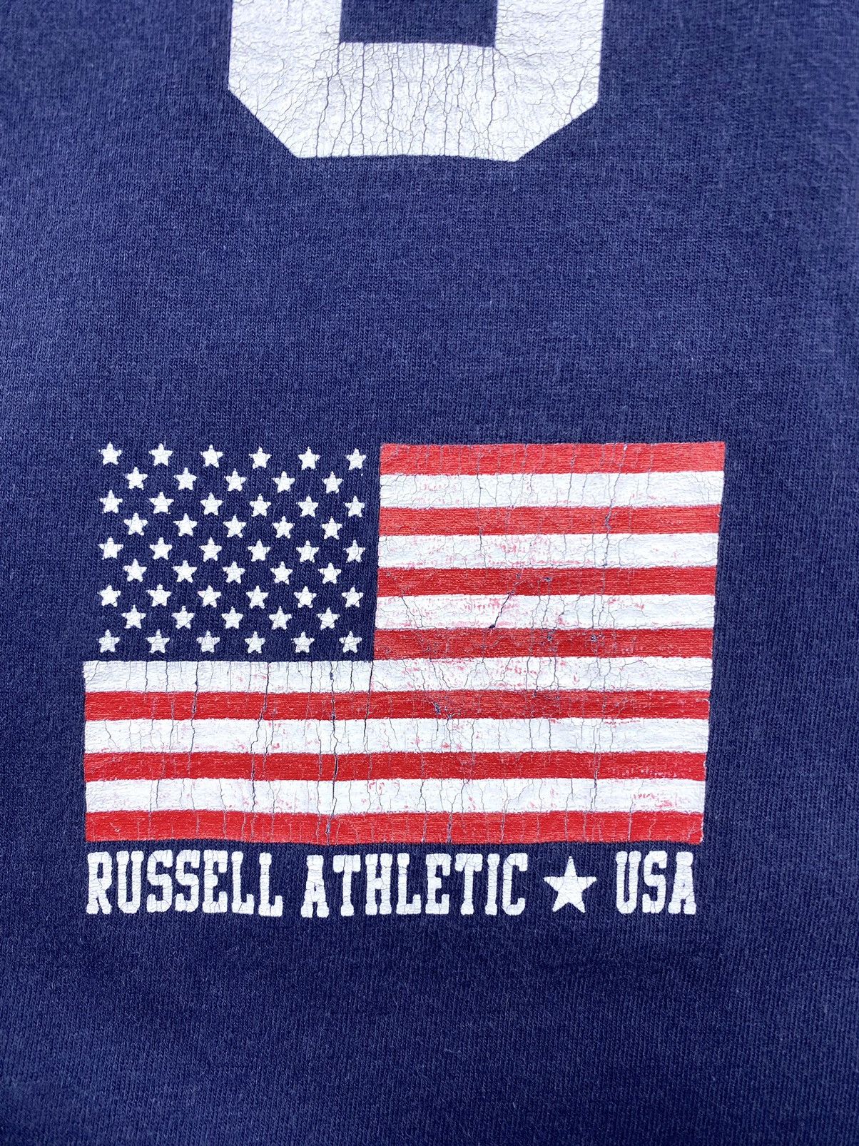Russell Athletic Vintage 80-90’s Russell Athletic USA American Flag T Shirt Size US L / EU 52-54 / 3 - 5 Thumbnail