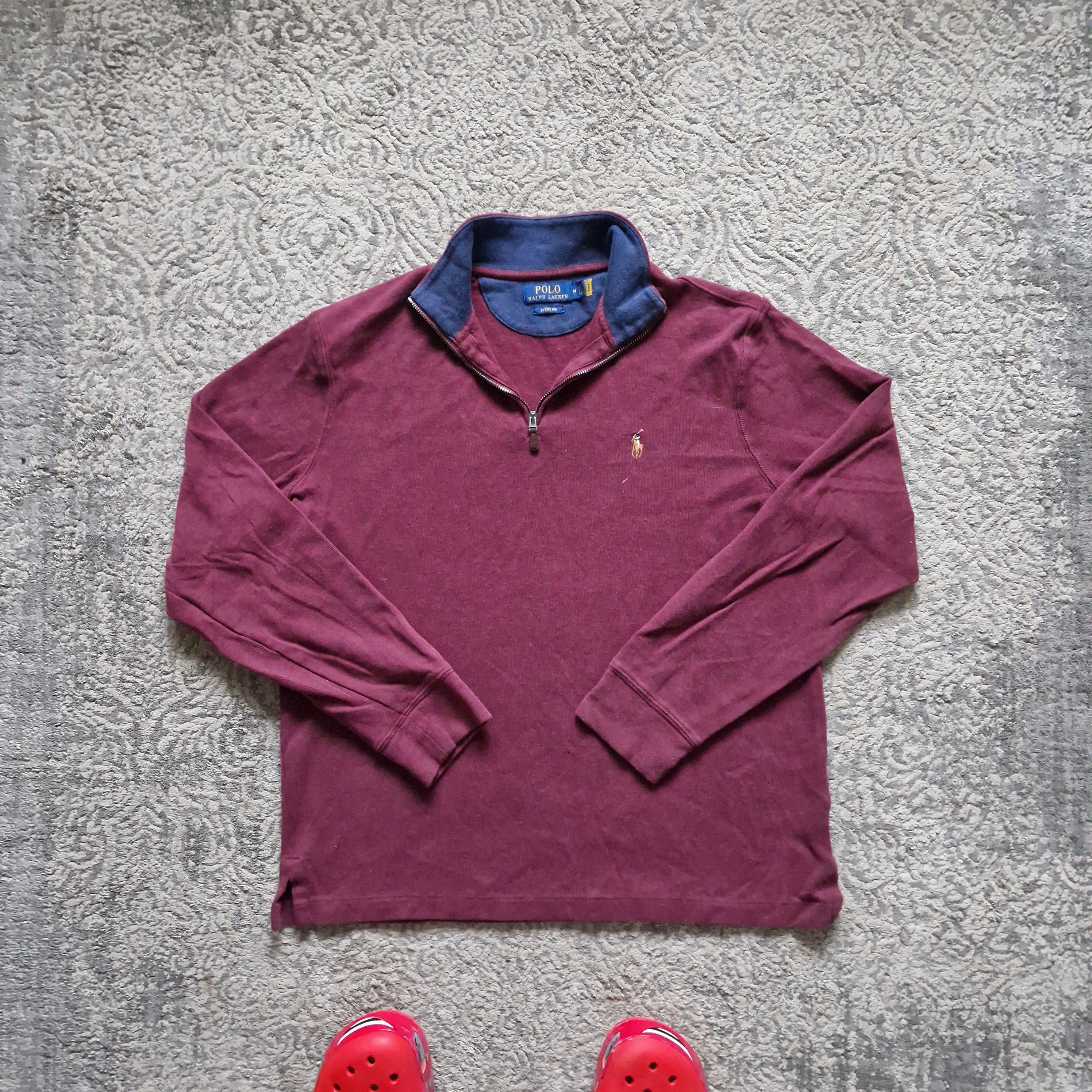 Ralph Lauren × Vintage Polo Ralph Lauren Estate Rib Zip-Up Sweatshirt - Maroon Size US M / EU 48-50 / 2 - 1 Thumbnail