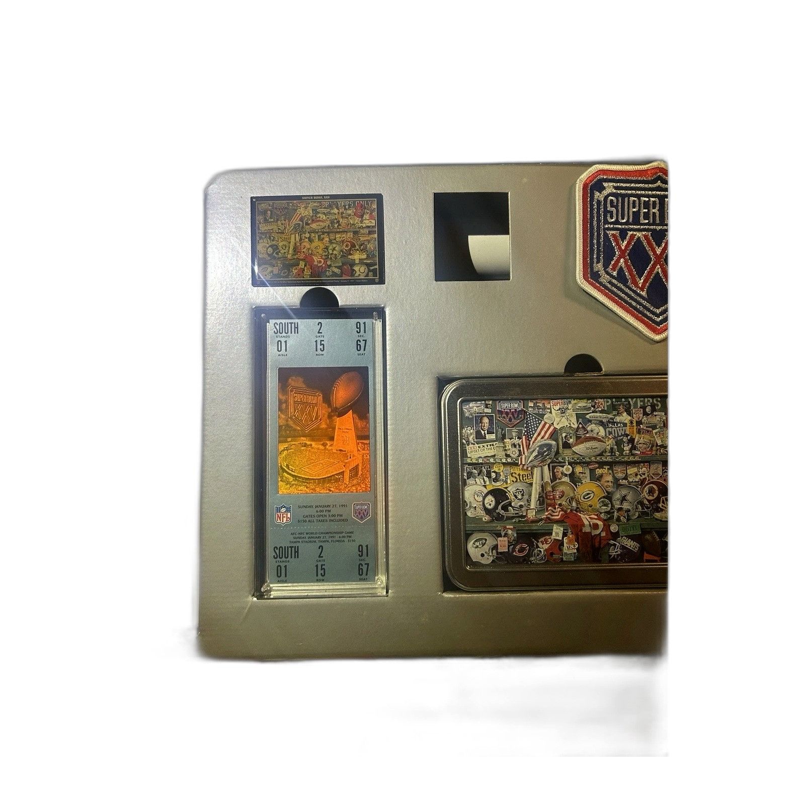 Vintage Super Bowl XXV Anniversary Commemorative Collection Box Set Size US XXS / EU 40 - 4 Thumbnail