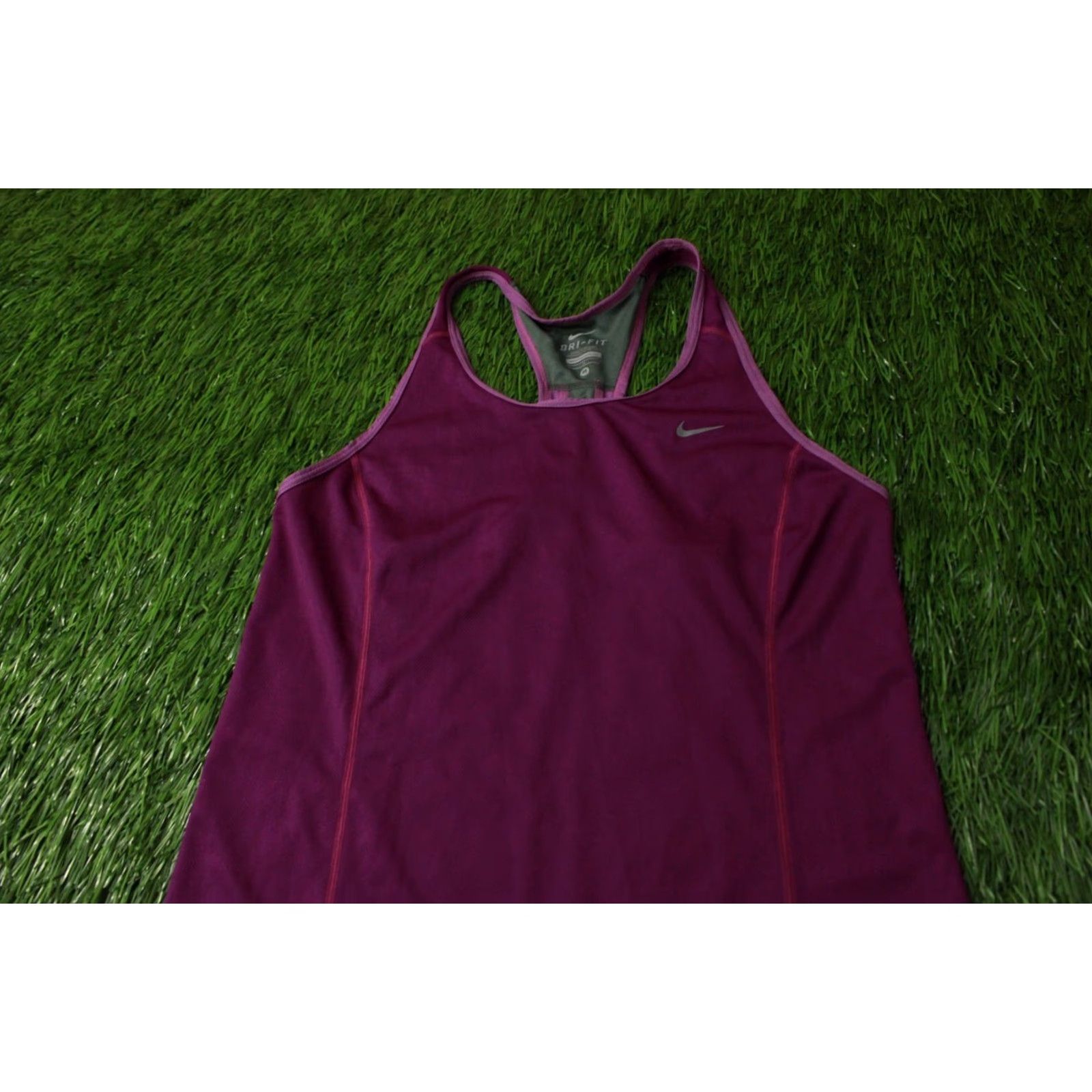 Nike NIKE DRI-FIT ORIGINAL 2014 RUN RUNNING WOMEN VEST SLEEveless SHIRT JERSEY SIZE M violet gray Women T-Shirt Running 2014 Summer Size M / US 6-8 / IT 42-44 - 2 Thumbnail