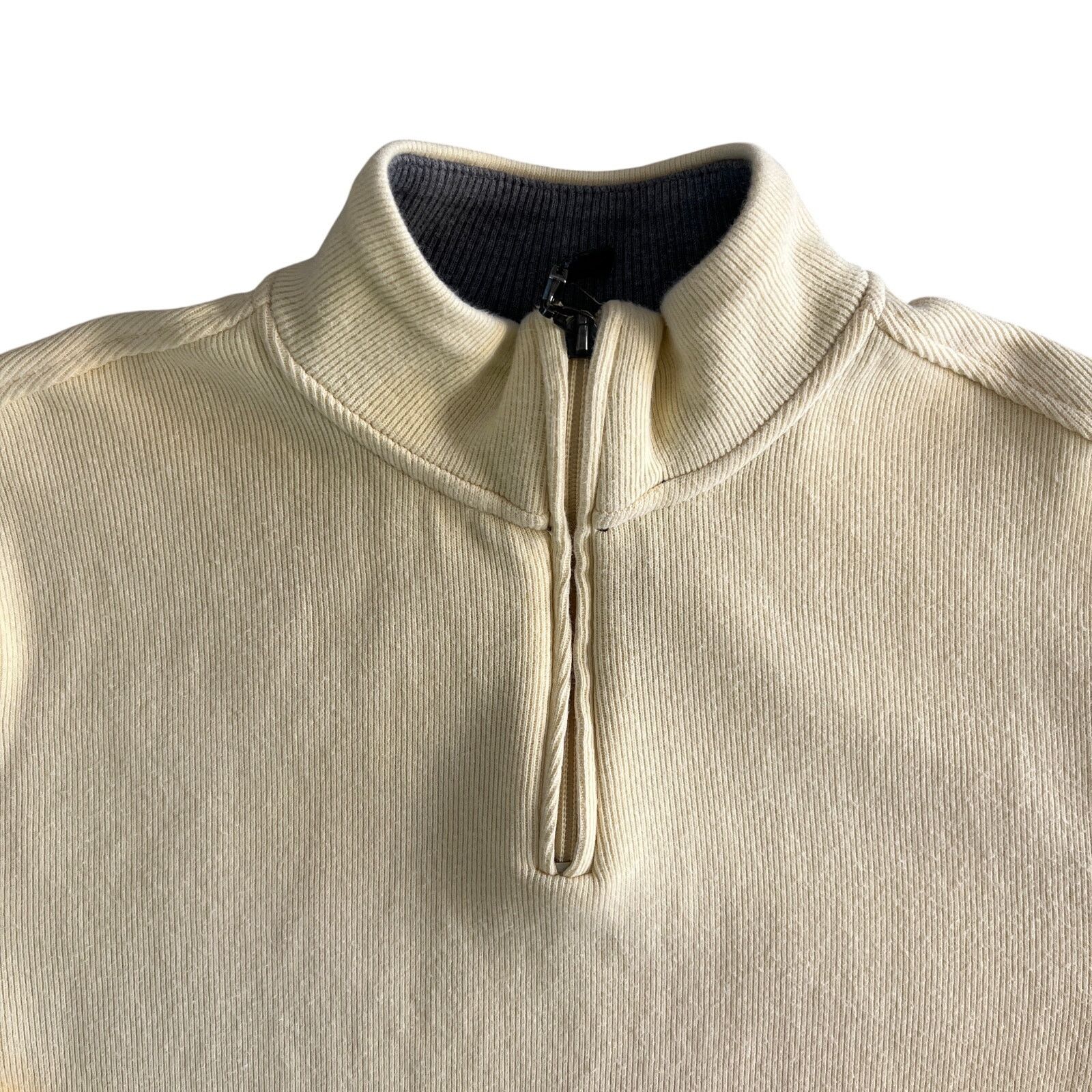 Tasso Elba Tasso Elba Men’s Pullover Sweater Cream Ribbed Cotton Size L Size US L / EU 52-54 / 3 - 4 Thumbnail