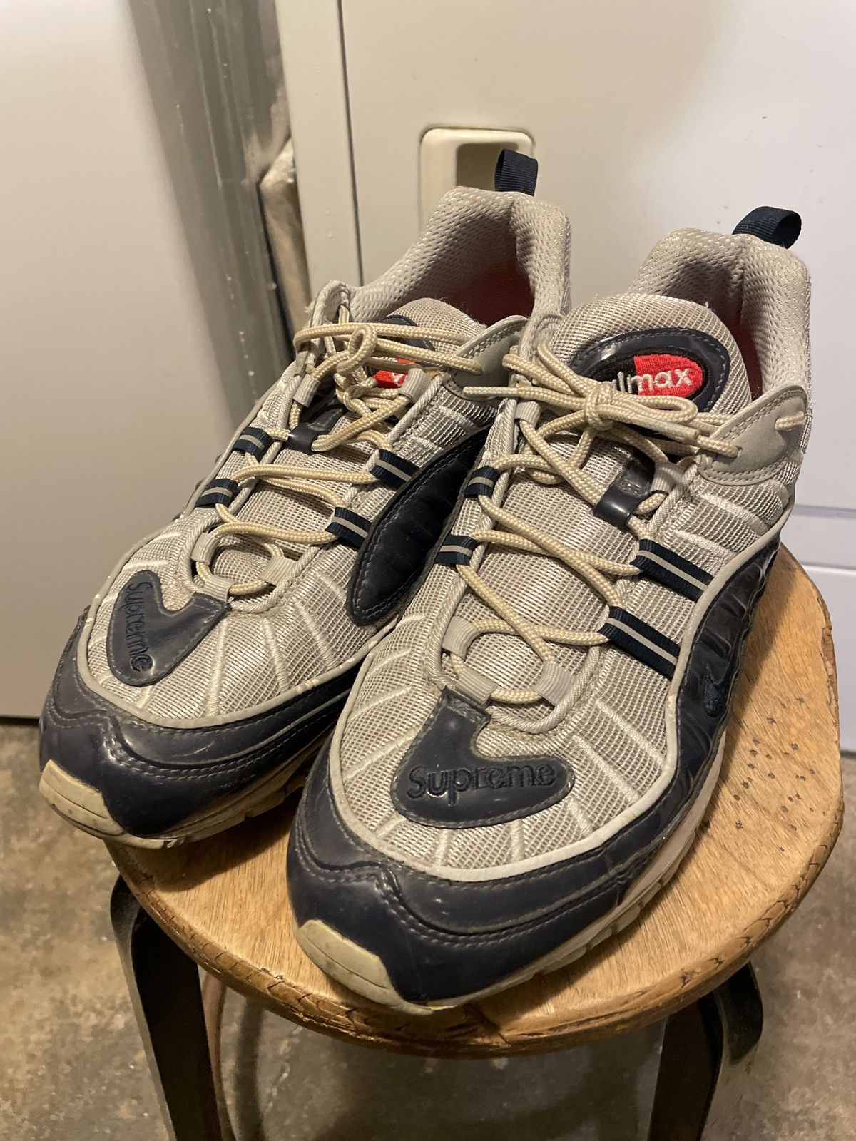 Nike × Supreme Supreme Air Max 98 Navy Size US 11.5 / EU 44-45 - 2 Thumbnail