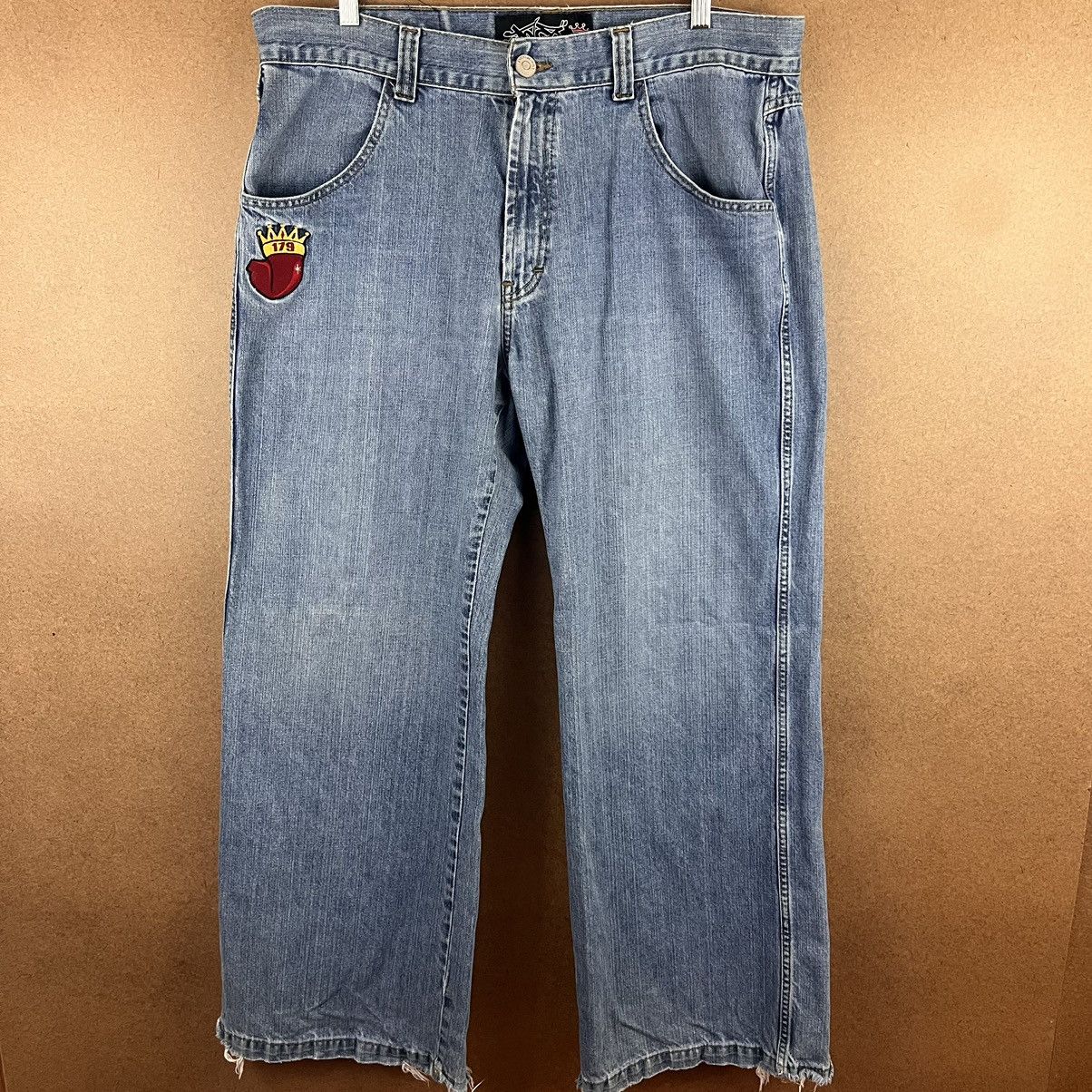 image of VTG Y2K Distressed Jnco 85 Jeans Baggy Skater J179 38X32 in Blue, Men's