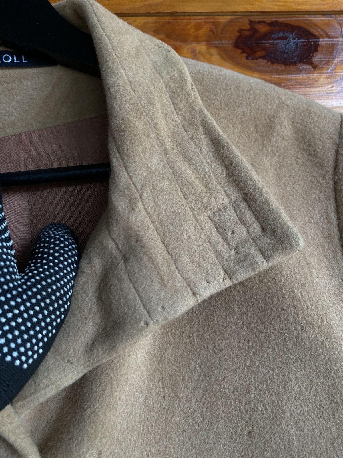 Vintage CAROLL Paris Beige Wool Blend Long Coat Classic French Size M / US 6-8 / IT 42-44 - 6 Thumbnail