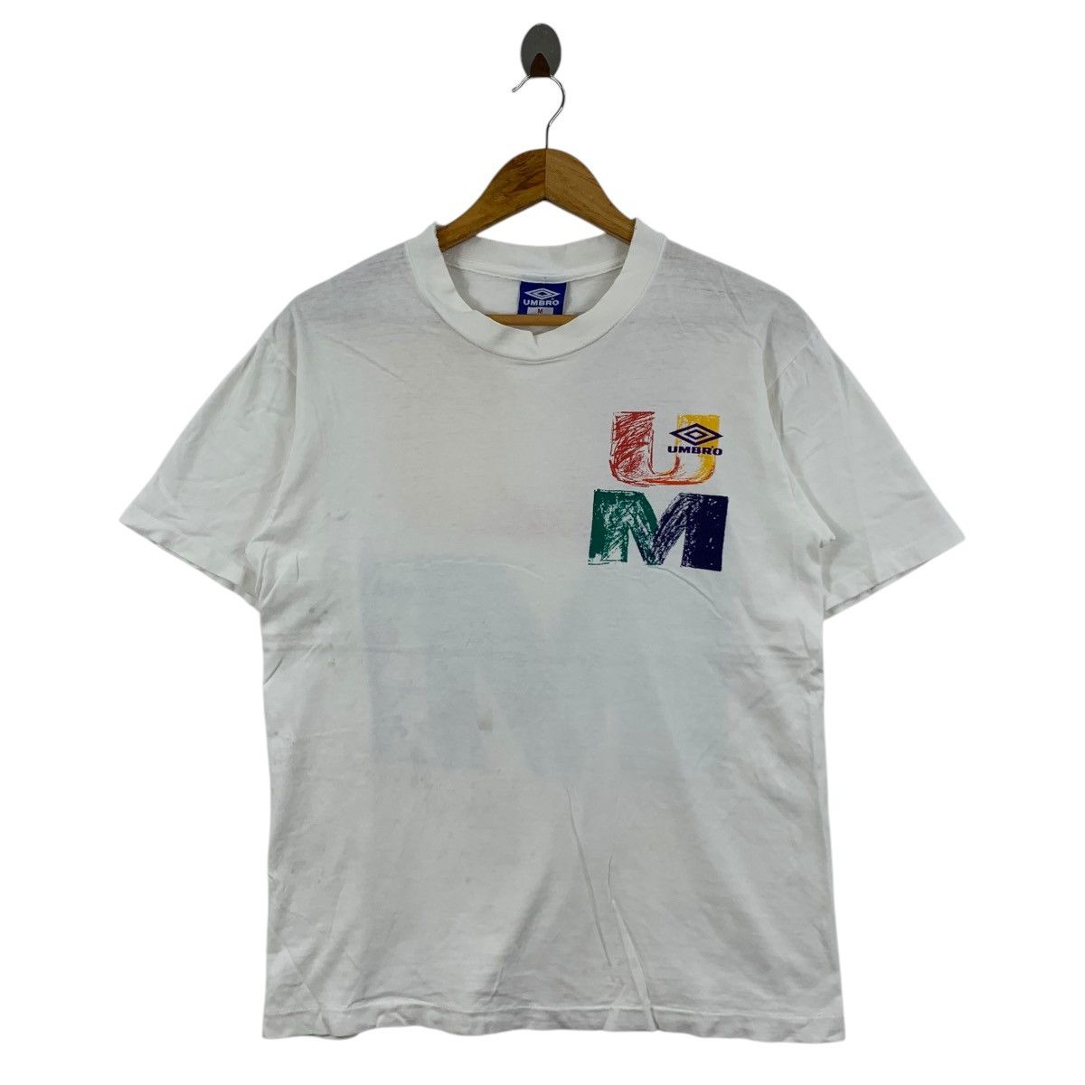 Umbro × Vintage Vintage 90s UMBRO USA Sportswear Big Logo Print White Shirt Size US M / EU 48-50 / 2 - 2 Thumbnail