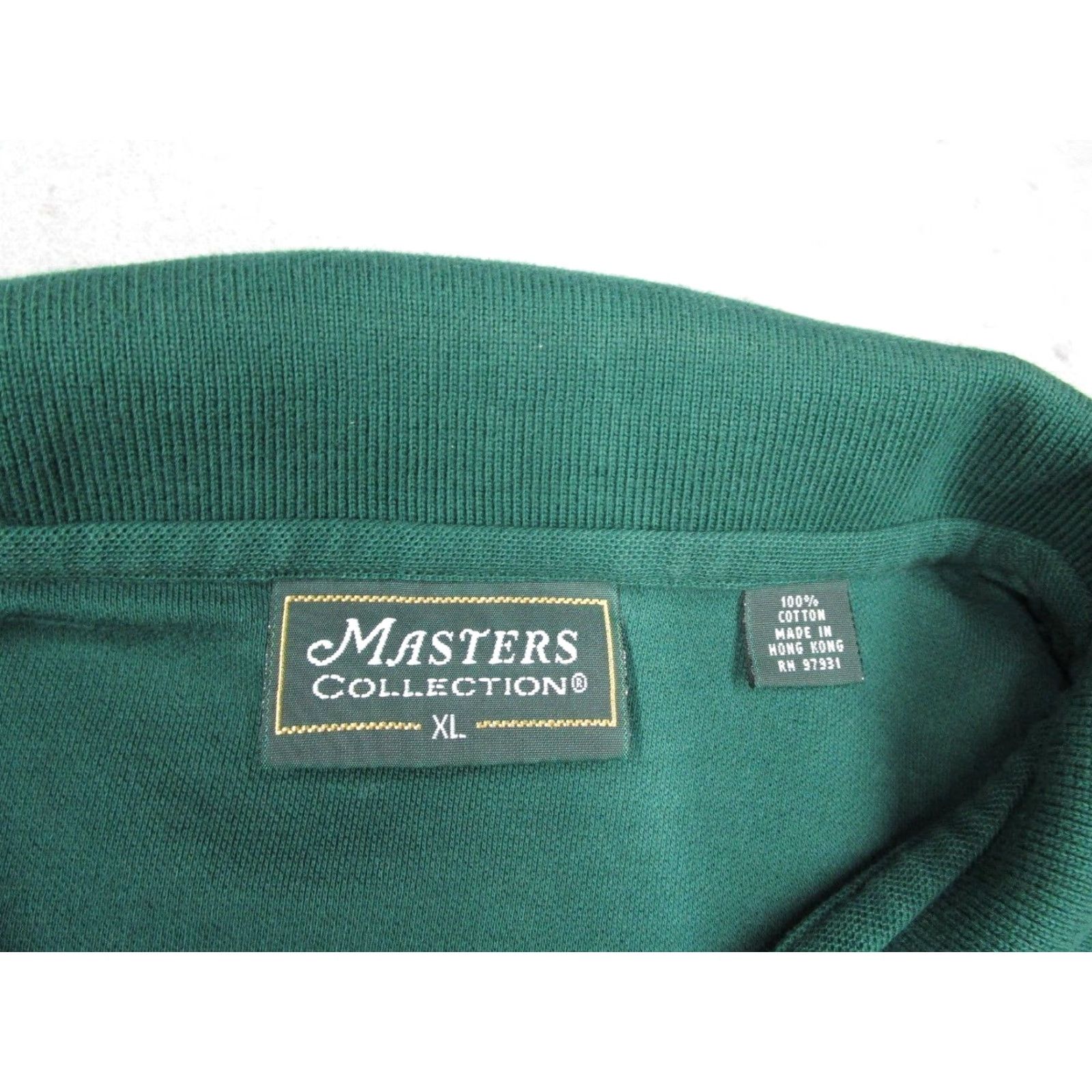 Vintage VINTAGE Masters Golf Shirt Mens 2XL Green Polo 100% Cotton Short Sleeve Embroidered Logo Made in Hong Kong - Regular Fit, 90s, Retro, Preppy, Sports Size US XXL / EU 58 / 5 - 2 Thumbnail
