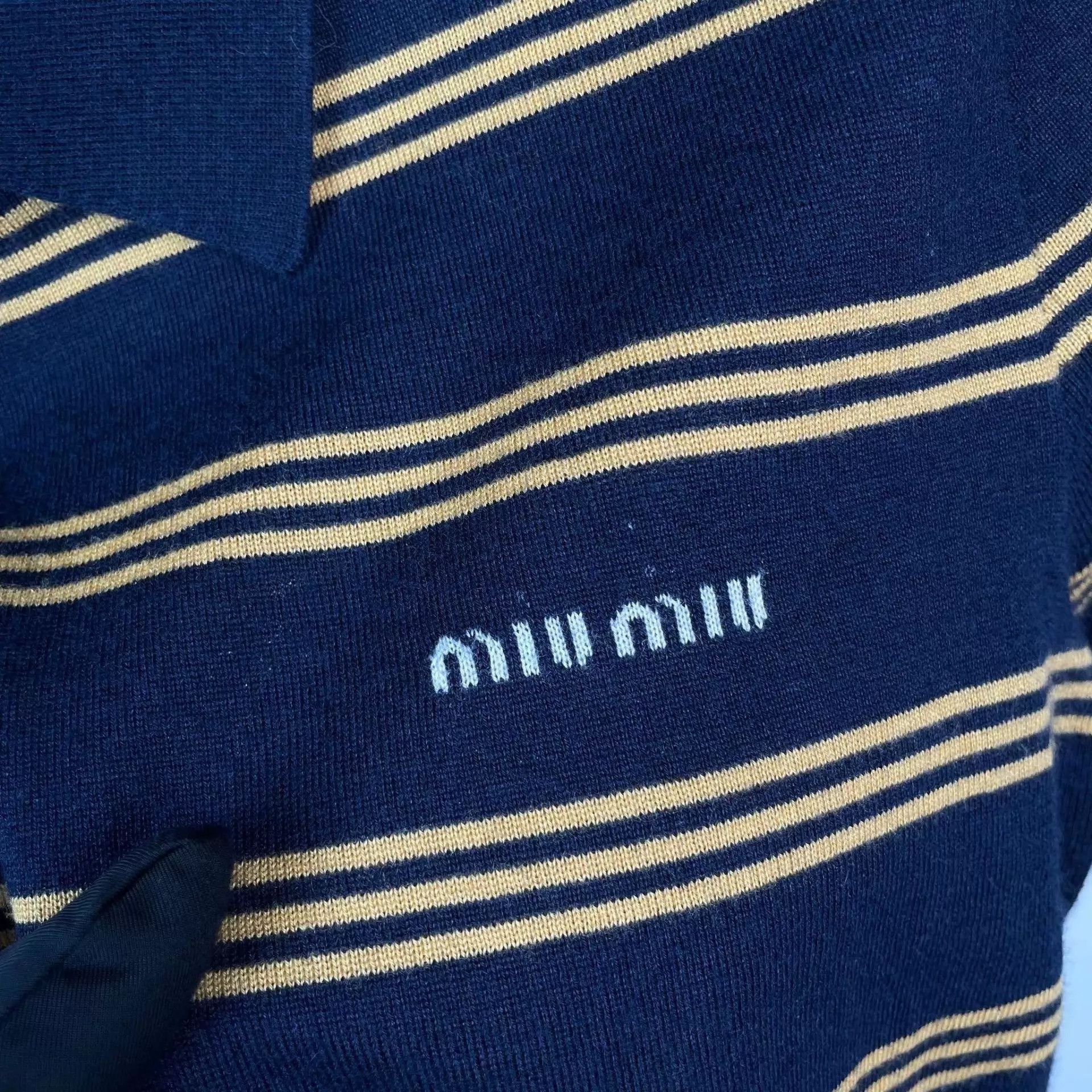 Miu Miu MIU MIU striped blue yellow polo shirt size 36 Size XS / US 0-2 / IT 36-38 - 8 Thumbnail