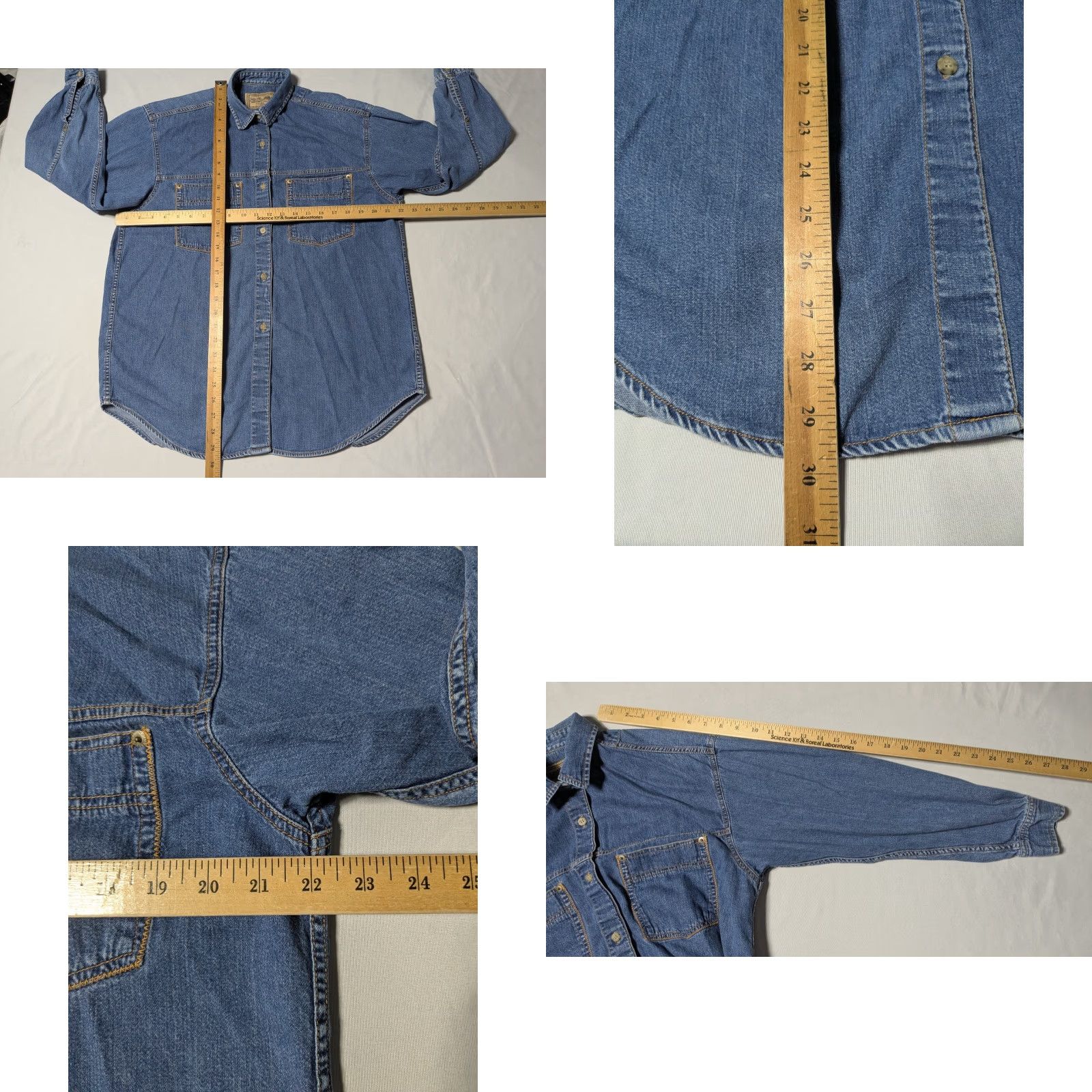 Calvin Klein VINTAGE CALVIN KLEIN Denim Shirt Womens Medium Blue 80s Western Button-Up Size M / US 6-8 / IT 42-44 - 8 Thumbnail