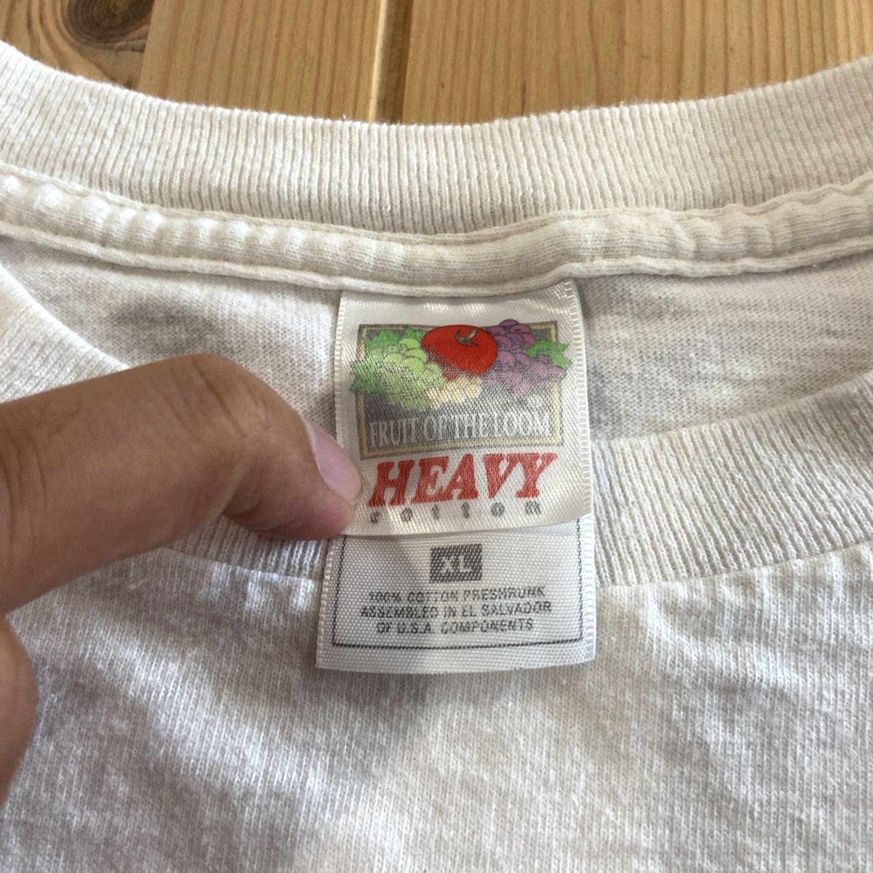 Fruit Of The Loom VINTAGE Fruit of the Loom T-Shirt Men Short Sleeve XL Beige Stitch 90s Size US XL / EU 56 / 4 - 4 Thumbnail