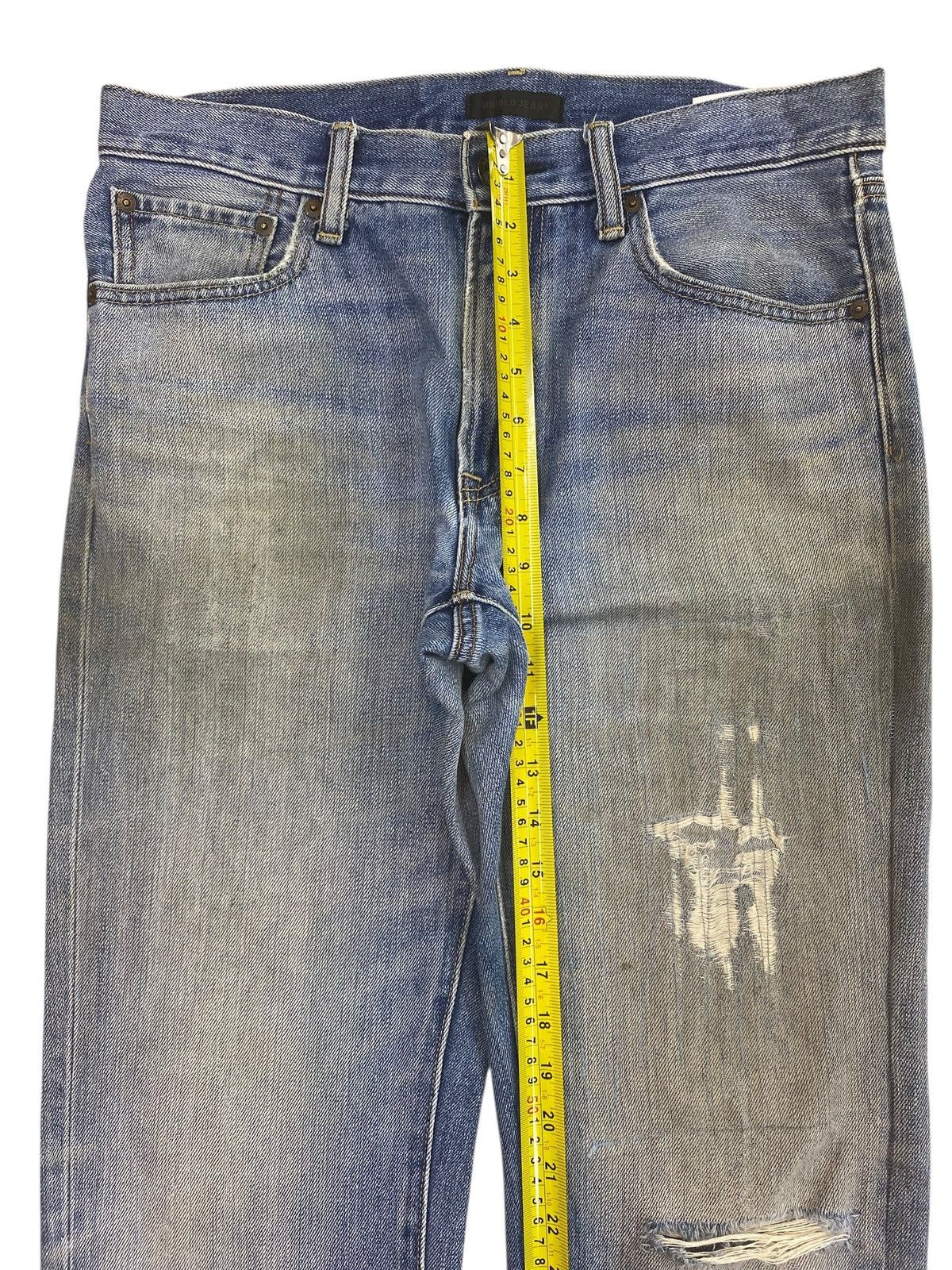 Uniqlo Uniqlo Dirty Blue Faded Wash Style Ripped Jeans Size US 32 / EU 48 - 6 Thumbnail