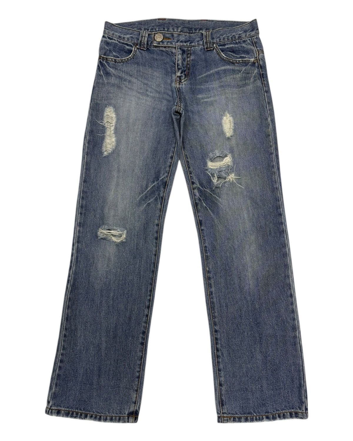 Beauty Beast × Hysteric Glamour Vintage Blue Moon Blue Baggy Jeans DISTRESSED DENIM Size US 34 / EU 50 - 8 Thumbnail