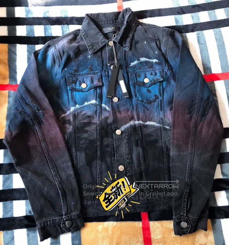 Amiri Amiri Night Wolf Starry Night Destroyed Jacket Size US L / EU 52-54 / 3 - 2 Thumbnail
