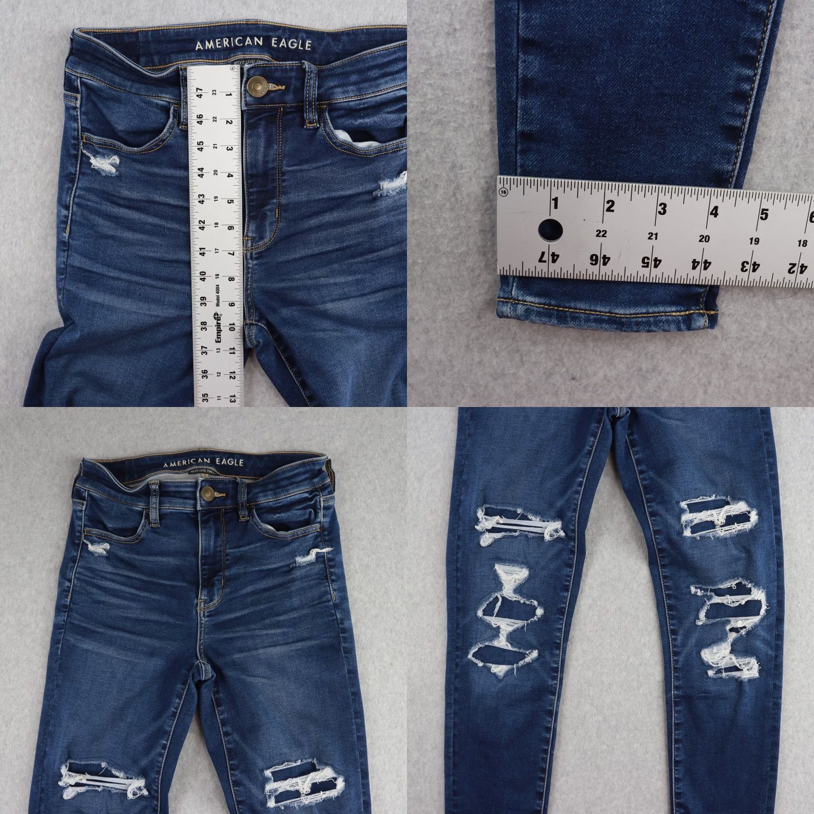 American Eagle Outfitters American Eagle Hi Rise Jegging Women's Size 6 Distressed Stretch Denim Jeans Blue Medium 90s Not Applicable Size 28" / US 6 / IT 42 - 8 Thumbnail