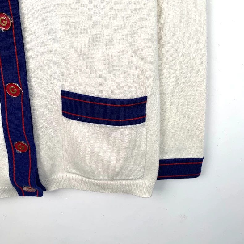 Gucci Gucci Beige bee embroidery cotton V-neck single-breasted lo Size US S / EU 44-46 / 1 - 4 Thumbnail