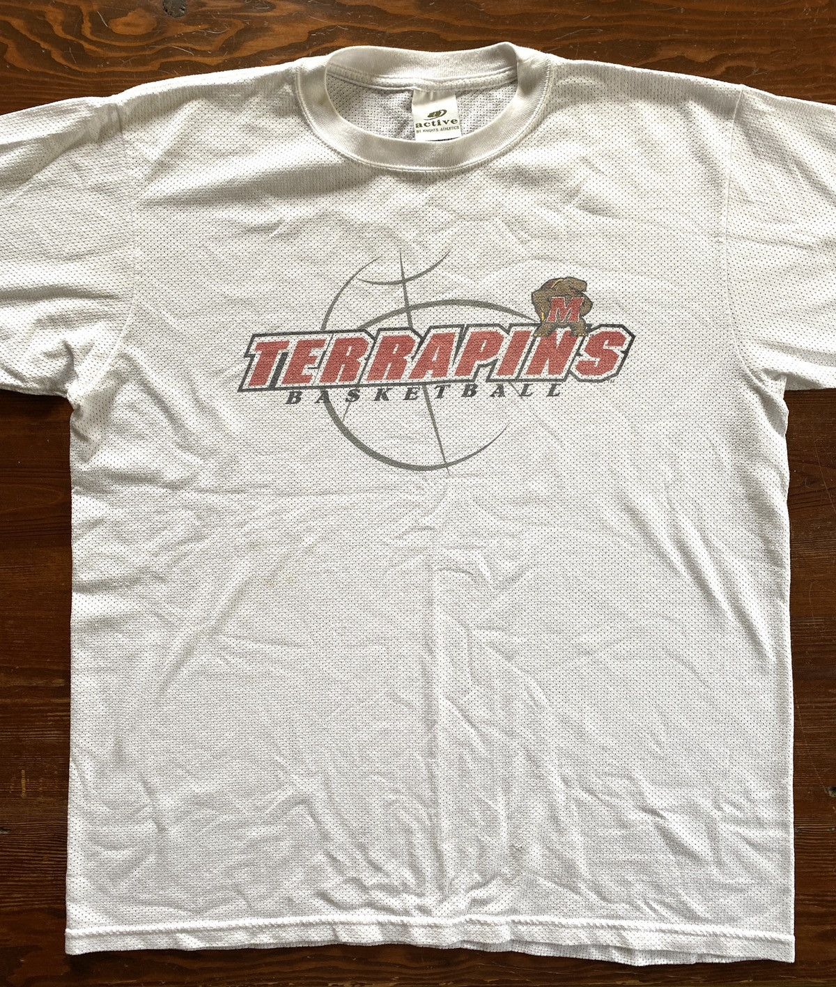 NCAA × Vintage Vintage 90’s UMD Maryland Terps Basketball Mesh Style Tee Size US XL / EU 56 / 4 - 1 Thumbnail