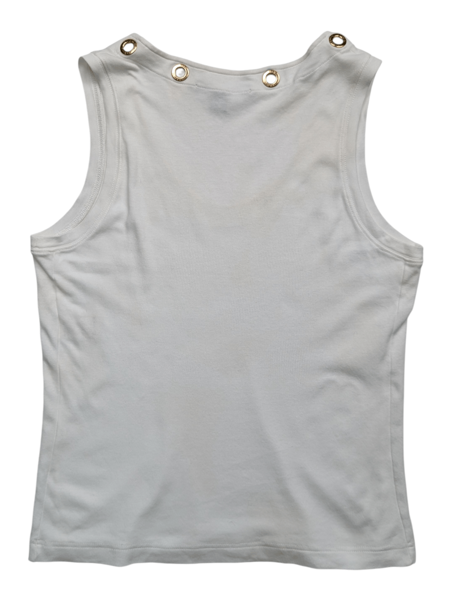 Louis Vuitton Louis Vuitton White Tank Top With Gold Metal Eyelet Size S / US 4 / IT 40 - 2 Thumbnail