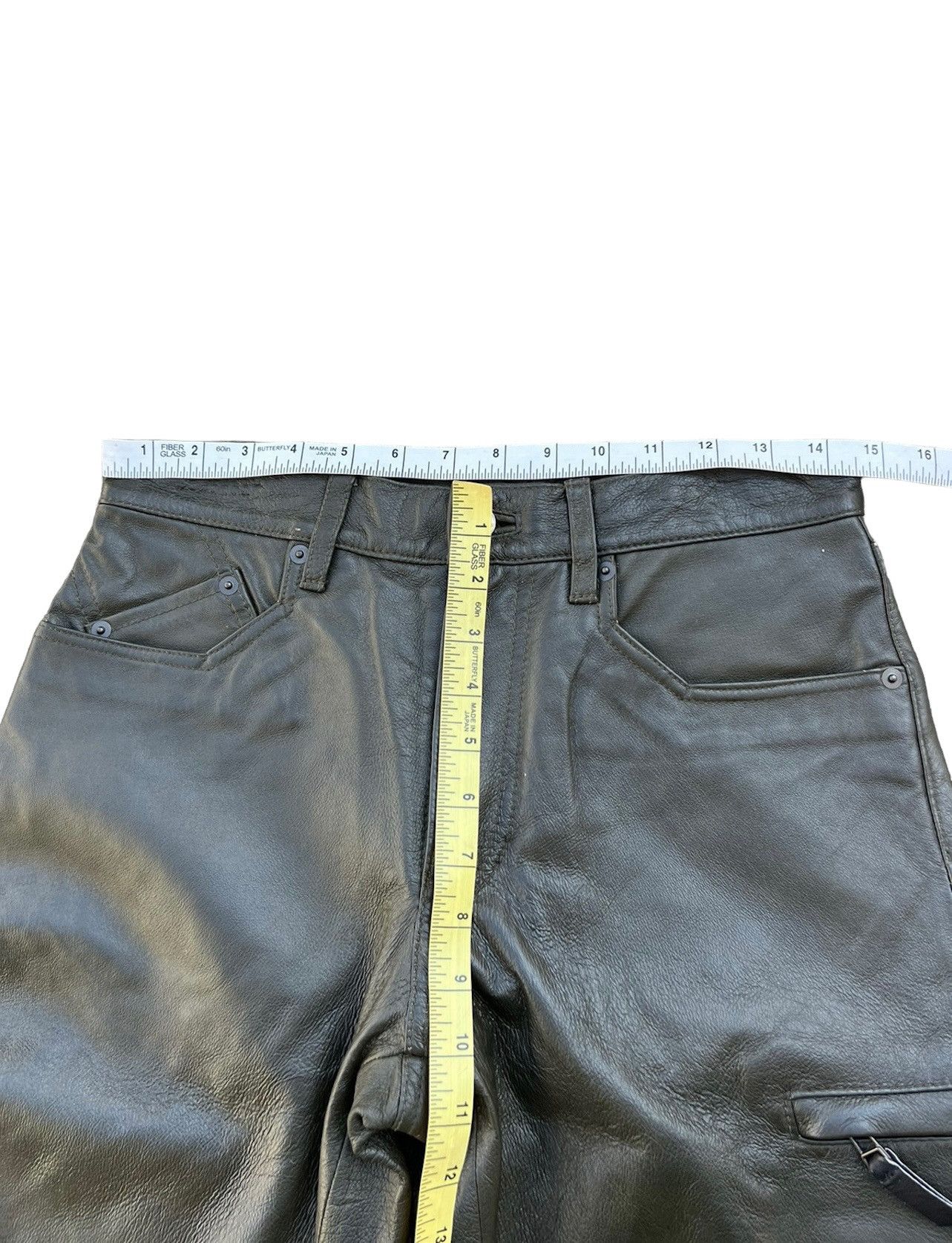 Leather PPFM Dark Green Leather Pant Size US 29 - 3 Thumbnail