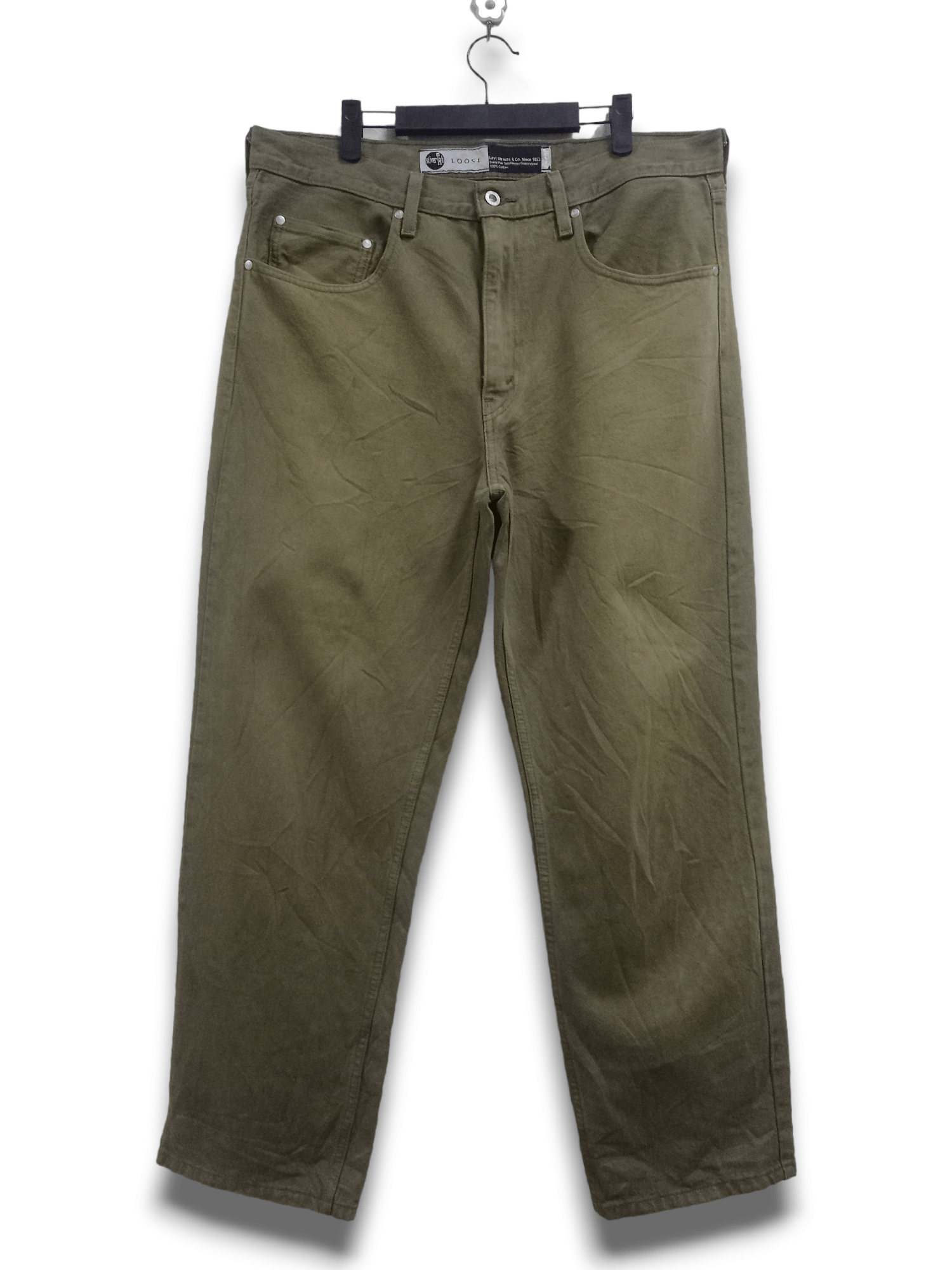 image of Vintage Levis Silvertab Loose Baggy Green Moss Jeans 37X30, Men's