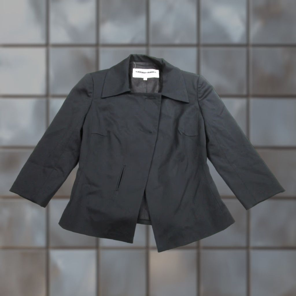 Trina Turk Blazer Womens 2 Black Classic Career Jacket Fitted Stretch Office USA Shirt