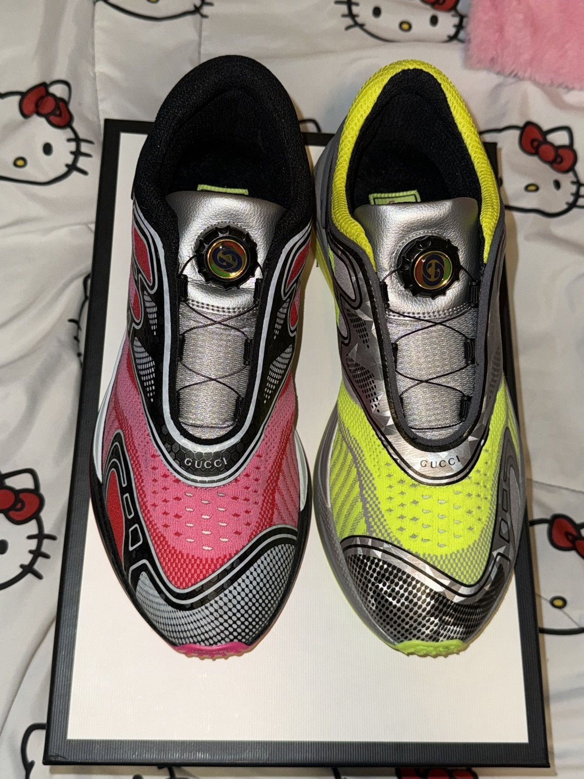Gucci Gucci Ultrapace R 'Mismatched - Neon Pink Yellow' Size US 9 / EU 42 - 6 Thumbnail