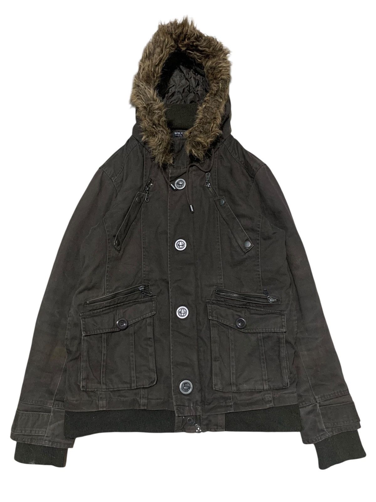 If Six Was Nine 2000s In The Attic multipocket fur hoodie canvas jacket Size US M / EU 48-50 / 2 - 2 Thumbnail