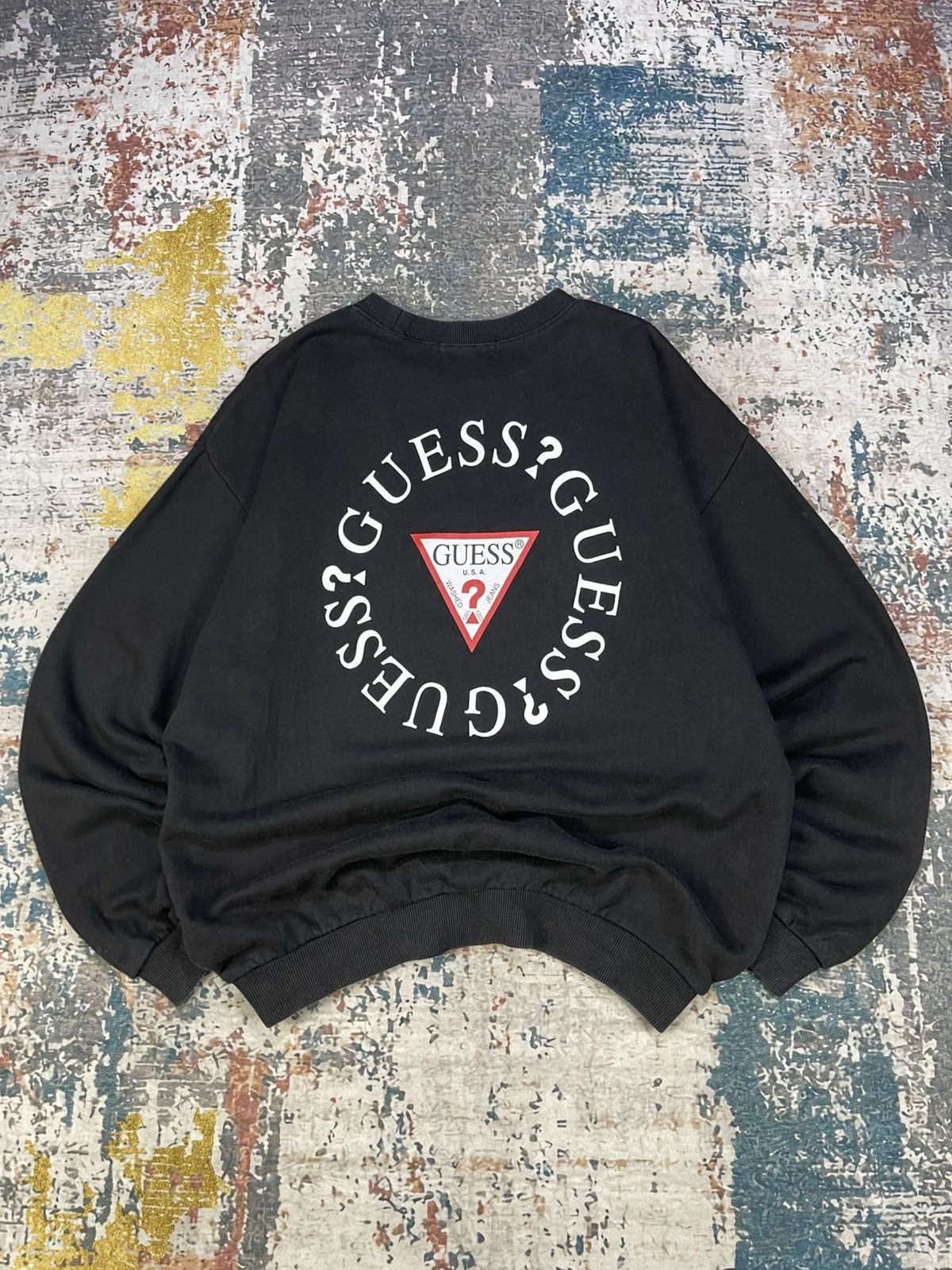 Guess Guess Back Hit Big Logo Pull Over Sweatshirt Size US XXS / EU 40 - 1 Thumbnail