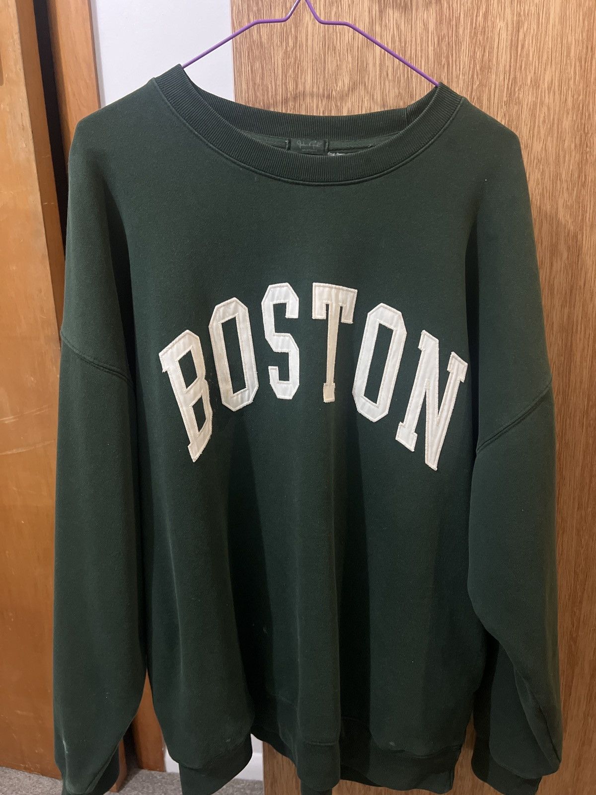 Brandy Melville John Galt Green Boston Sweatshirt Size ONE SIZE - 3 Thumbnail