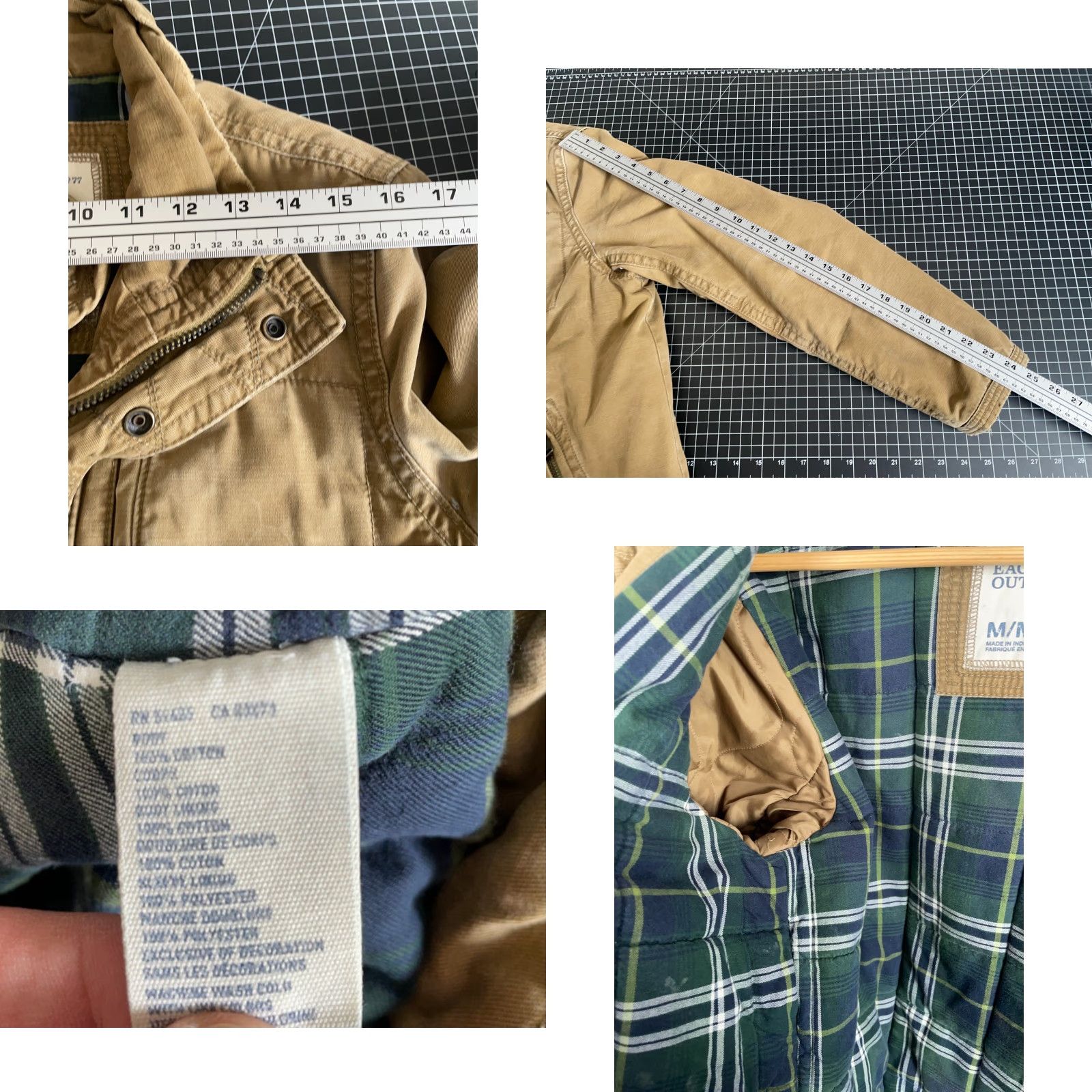 American Eagle Outfitters American Eagle Outfitters Jacket Men's Medium Beige Flannel Lined Workwear Size US M / EU 48-50 / 2 - 8 Thumbnail