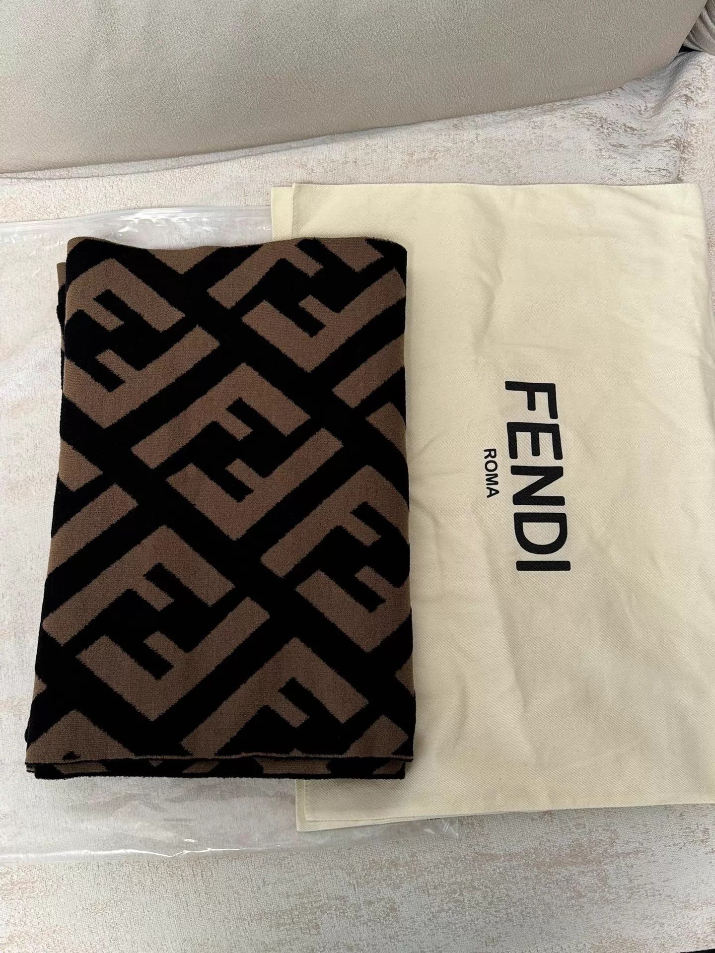 Fendi Fendi FF monogram cashmere scarf new unused women's Size ONE SIZE - 1 Thumbnail
