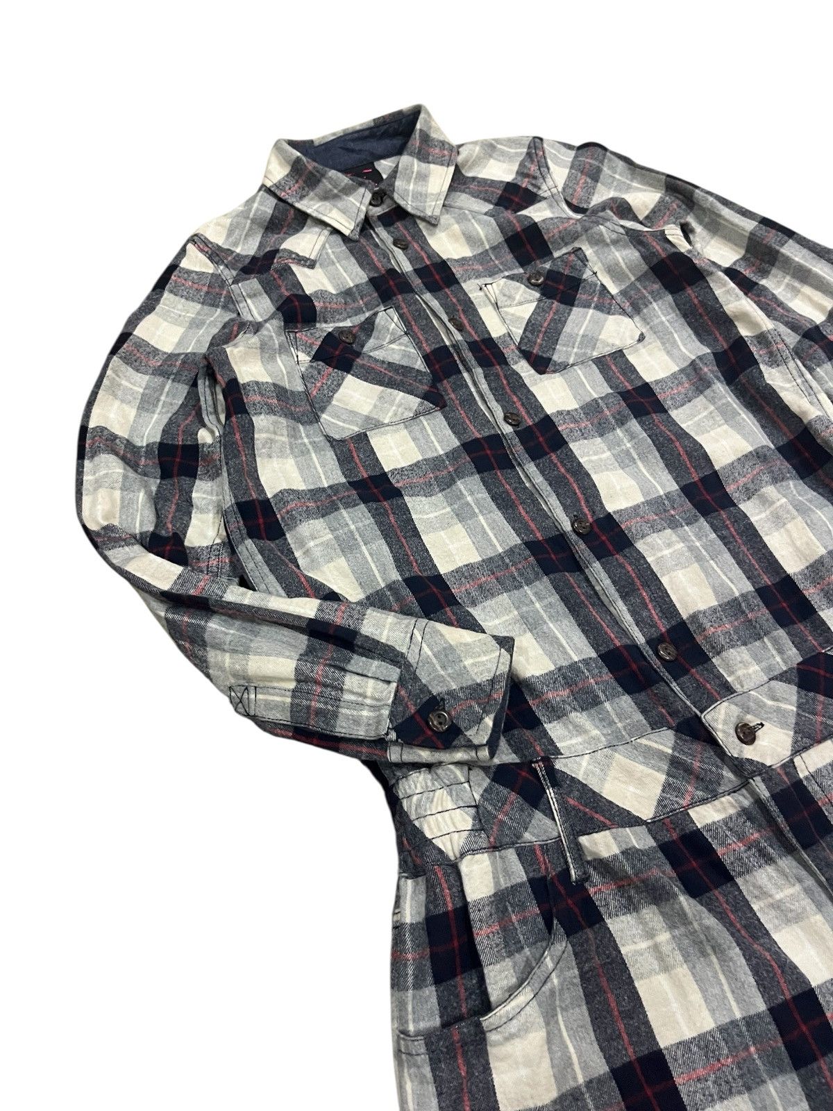 Japanese Brand X-girl checkered longsleeve short set up all in one jumpsuit Size XS / US 0-2 / IT 36-38 - 6 Thumbnail