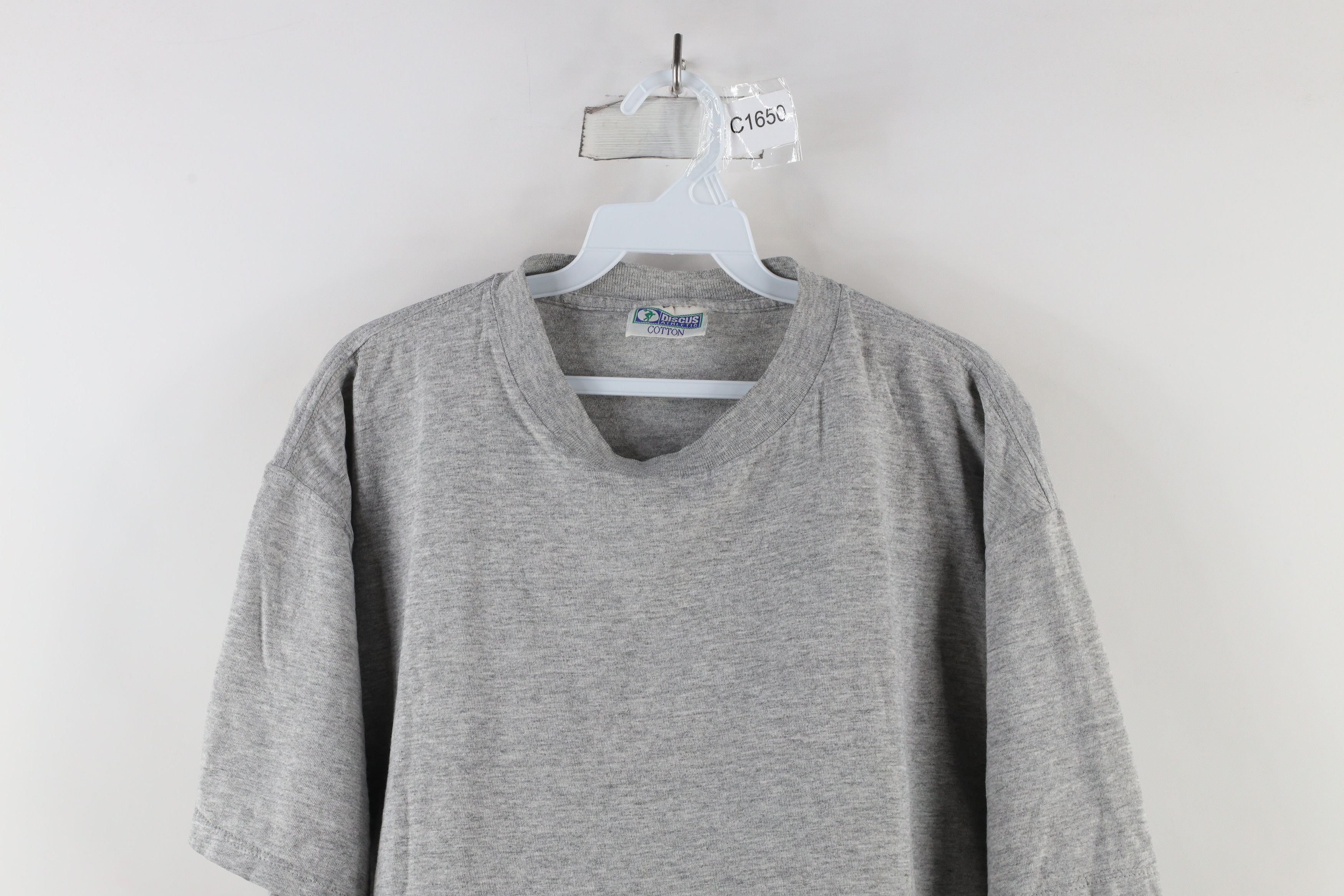 Vintage Vintage 90s Streetwear Blank Short Sleeve T-Shirt Gray Size US L / EU 52-54 / 3 - 2 Thumbnail