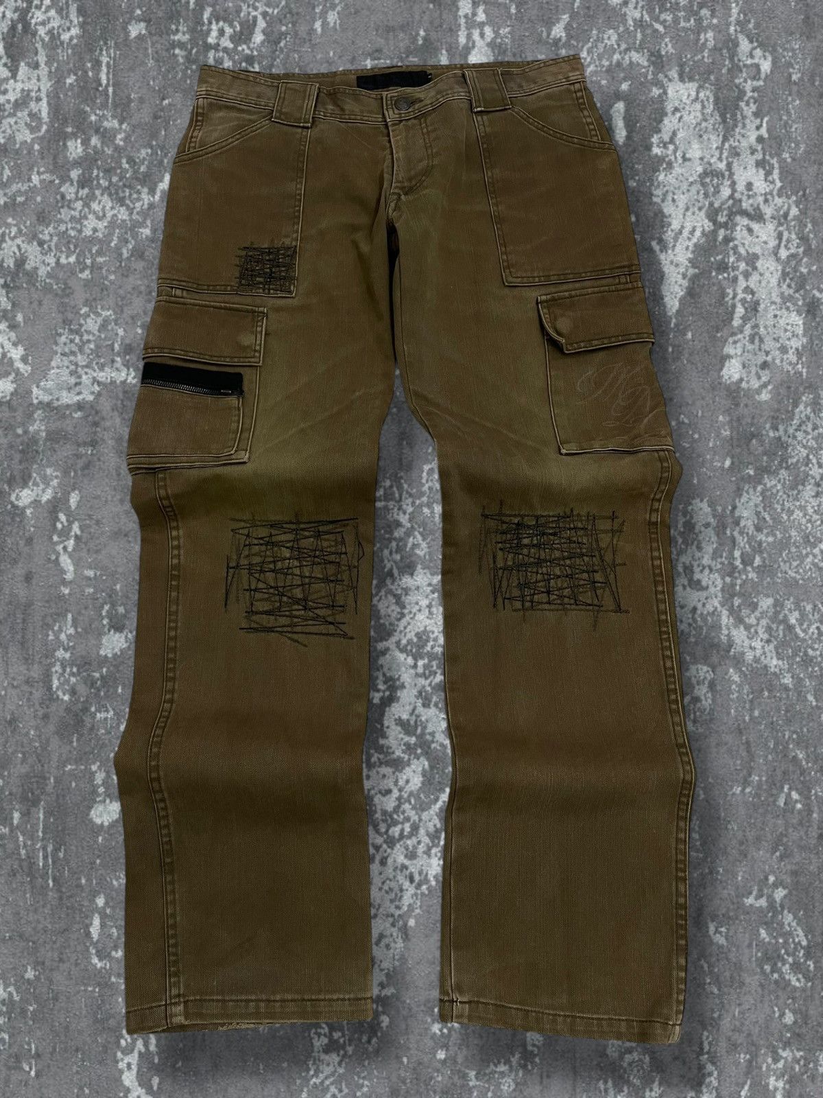 Hysteric Glamour Vintage Japan Designer Magical Design Distressed Cargo Denim Size US 31 - 1 Thumbnail