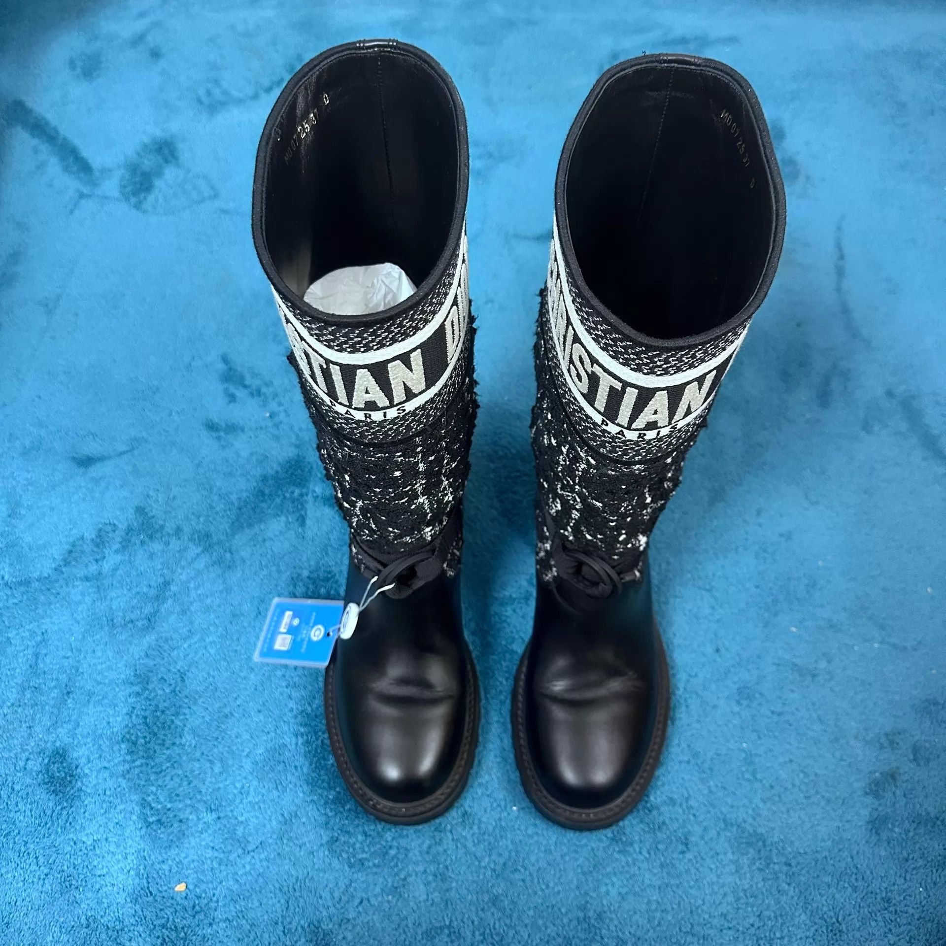 Dior Dior D-Major Tweed Mid-Calf Boots Black 37 Size US 6 / IT 36 - 1 Thumbnail