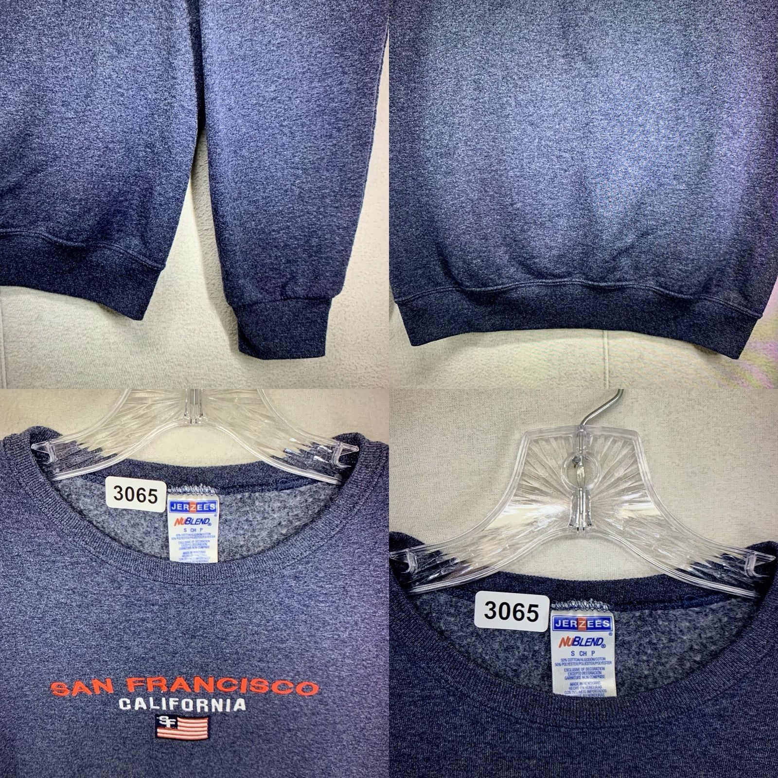 Jerzees VINTAGE Jerzees San Francisco City Sweatshirt Crewneck Unisex - Size Small - Blue - 90s Embroidered Angel - Cotton Blend Fleece Pullover Sweatshirt Size US S / EU 44-46 / 1 - 8 Thumbnail