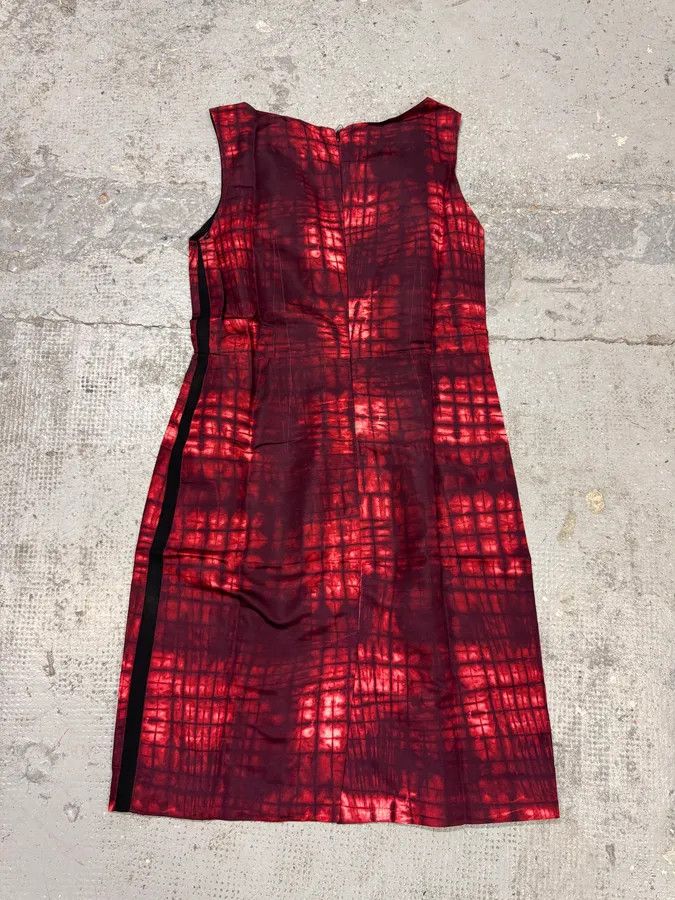 Designer × Prada × Vintage FW2010 Prada Red Silk Tartan Dress Size M / US 6-8 / IT 42-44 - 4 Thumbnail
